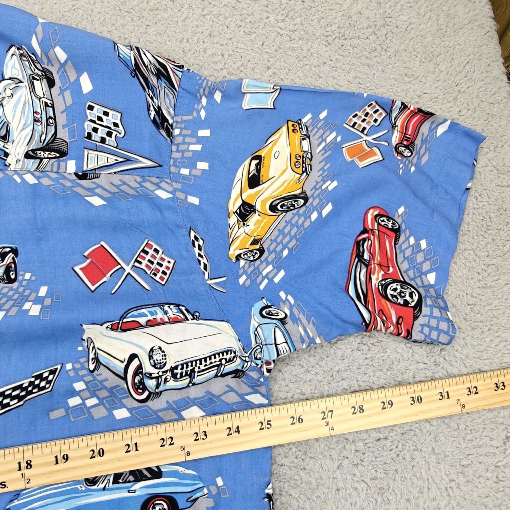 Vintage VINTAGE Island Collection Shirt Mens Large Blue Car Print Aloha Hawaiian 90s Size US L / EU 52-54 / 3 - 6 Thumbnail