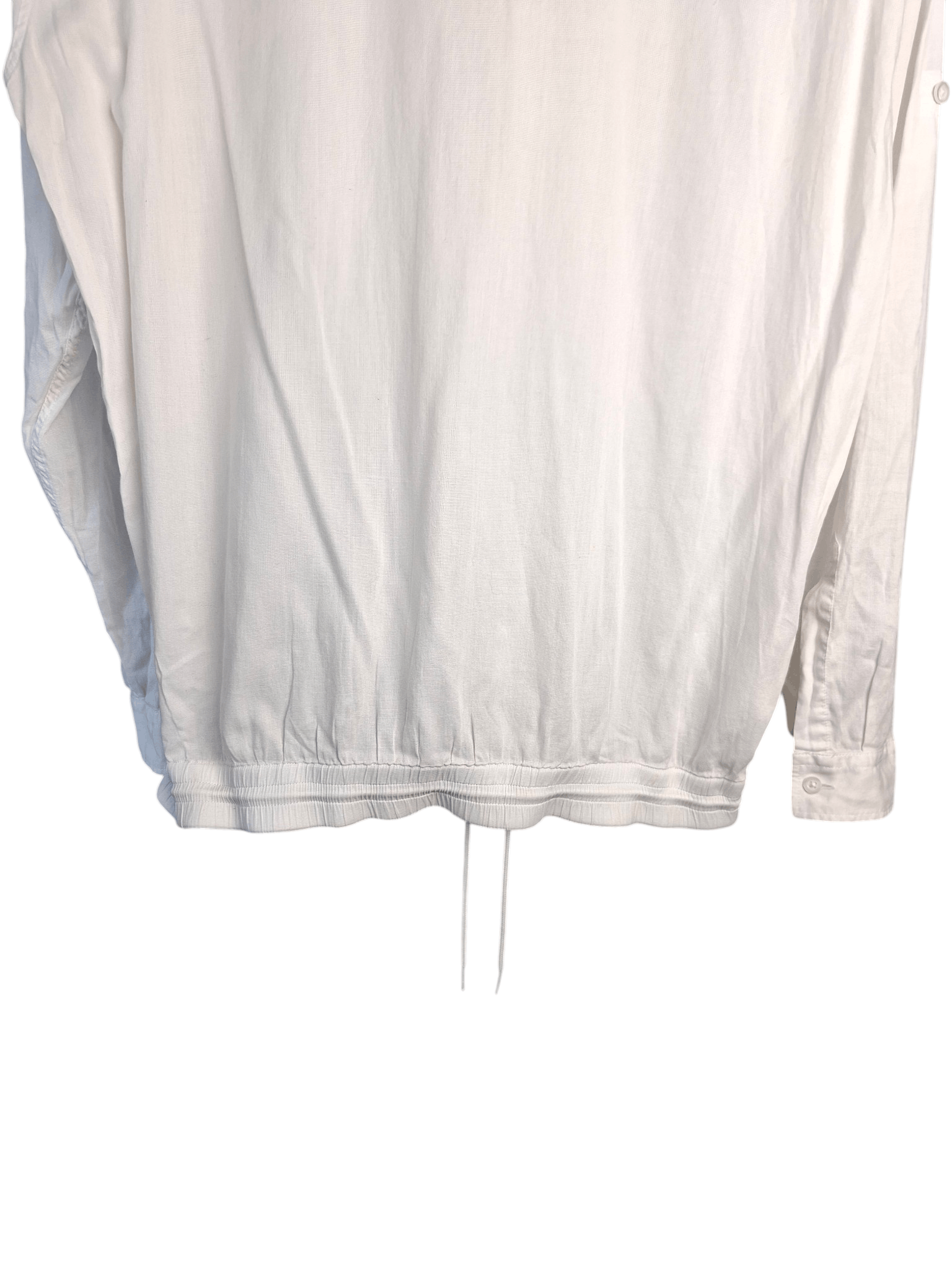Hugo Boss Hugo Boss White Cotton Shirt Drawstring Hem Roll Tab Sleeve Size US L / EU 52-54 / 3 - 11 Thumbnail