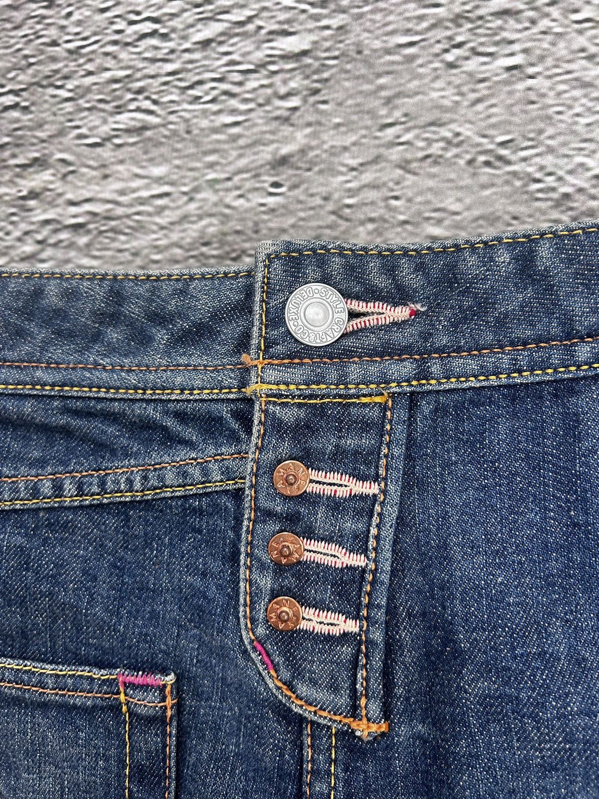 Evisu × Japanese Brand × Vintage Evisu mini skirt denim white seagull Donna Osaka vintage Size 25" / US 0 / IT 36 - 4 Thumbnail