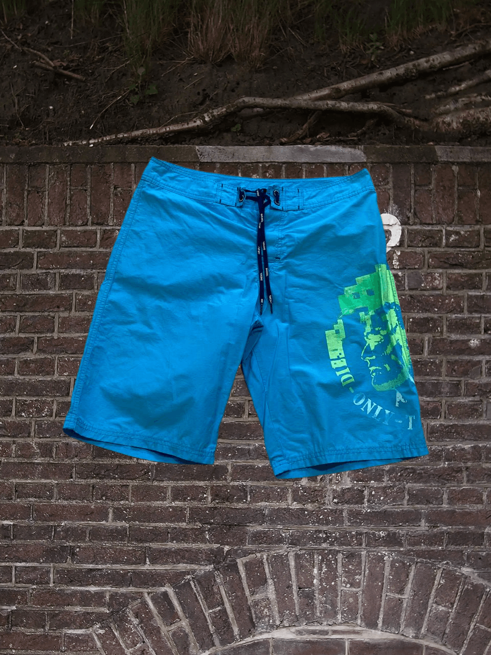 Diesel Y2K big logo shorts blue Diesel Vintage Size US 32 / EU 48 - 1 Thumbnail