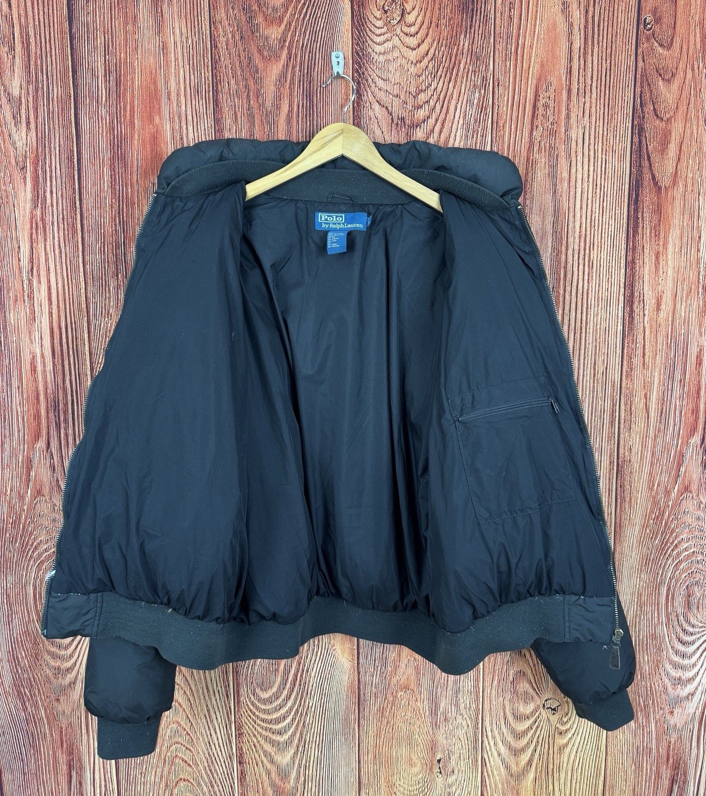 Polo Ralph Lauren Vintage Polo By Ralph Lauren Down Puffer Black Bomber Jacket Size US L / EU 52-54 / 3 - 8 Thumbnail