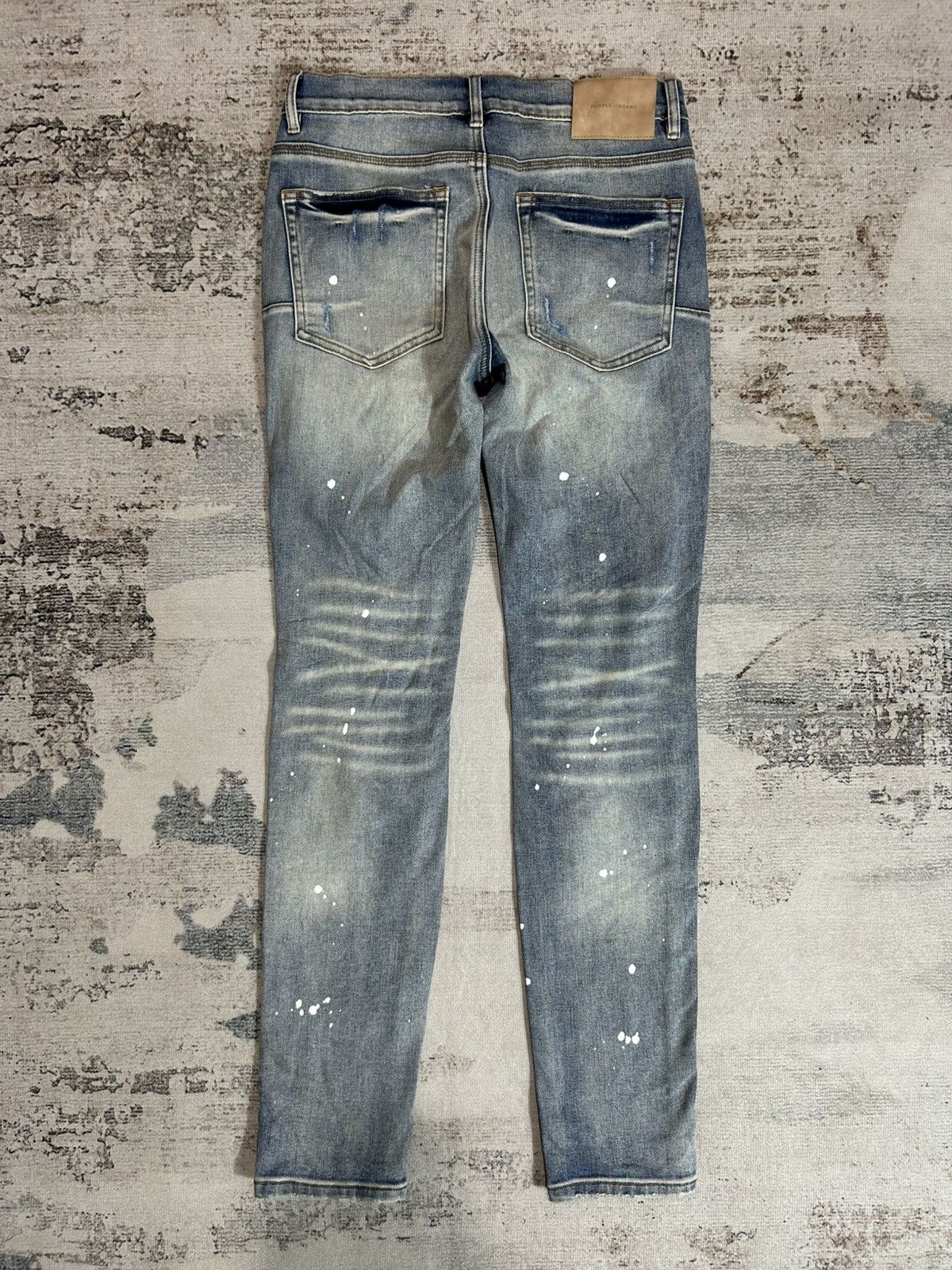 Purple Brand Purple Brand Blue Washed Paint Denim Size US 29 - 2 Thumbnail