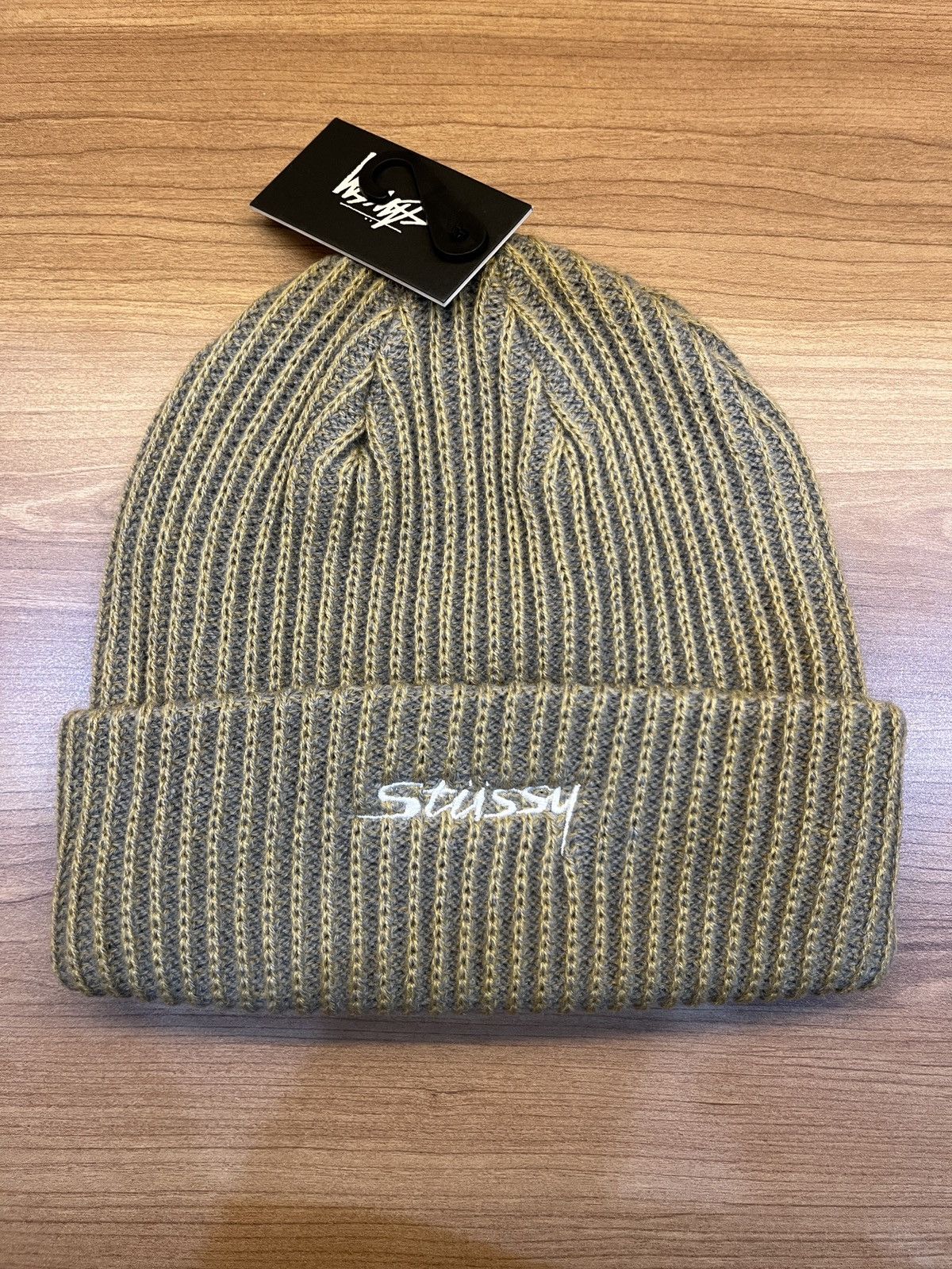 Stussy Stussy 2 Tone Knit Short Beanie Hat Size ONE SIZE - 1 Thumbnail