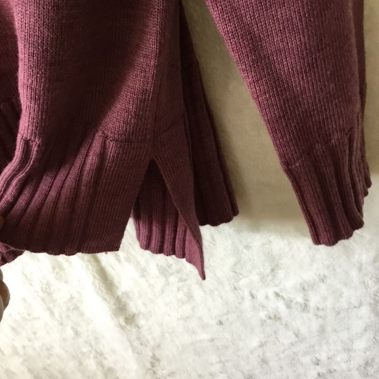 Eileen Fisher Eileen Fisher Wine Merino Wool V-Neck Sweater Size XS / US 0-2 / IT 36-38 - 6 Thumbnail