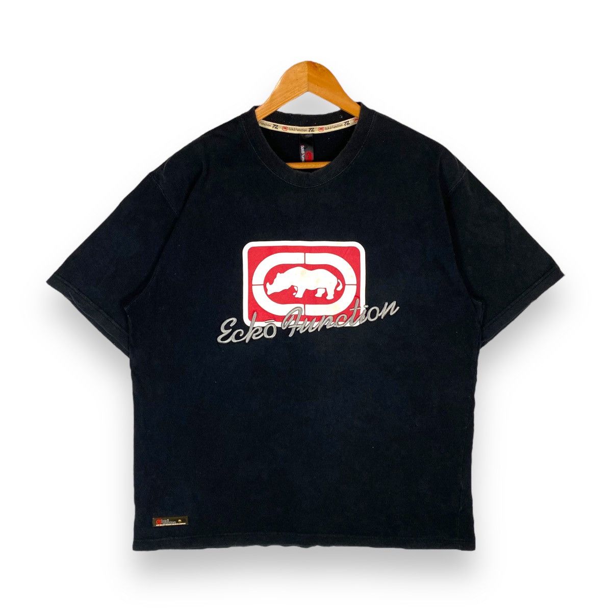 image of Ecko Unltd x Vintage Ecko Function Embroidery Big Logo Tee in Black, Men's (Size Large)