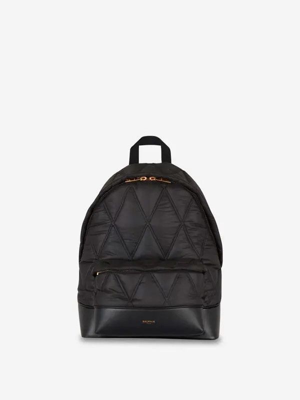 Balmain o1s1wg111225 Size:OS/Diamond Quilted Backpack in Black Size ONE SIZE - 1 Thumbnail