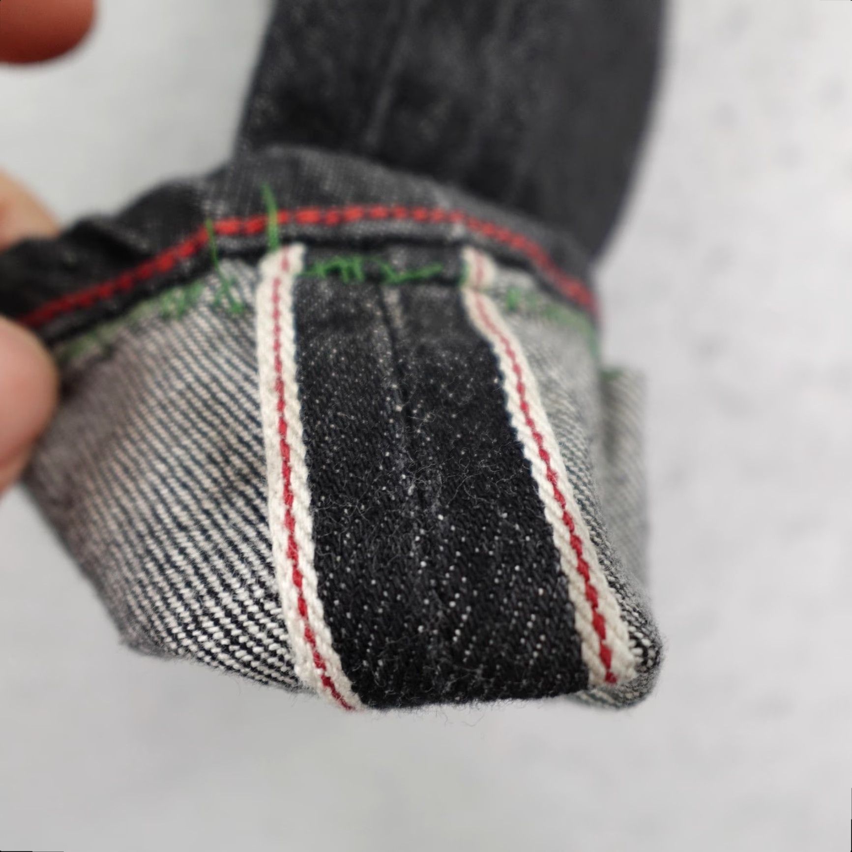 Raleigh Denim Raleigh Denim Jeans Mens 29 Black Selvedge Button Fly Jones Cropped Distressed Size US 29 - 5 Thumbnail