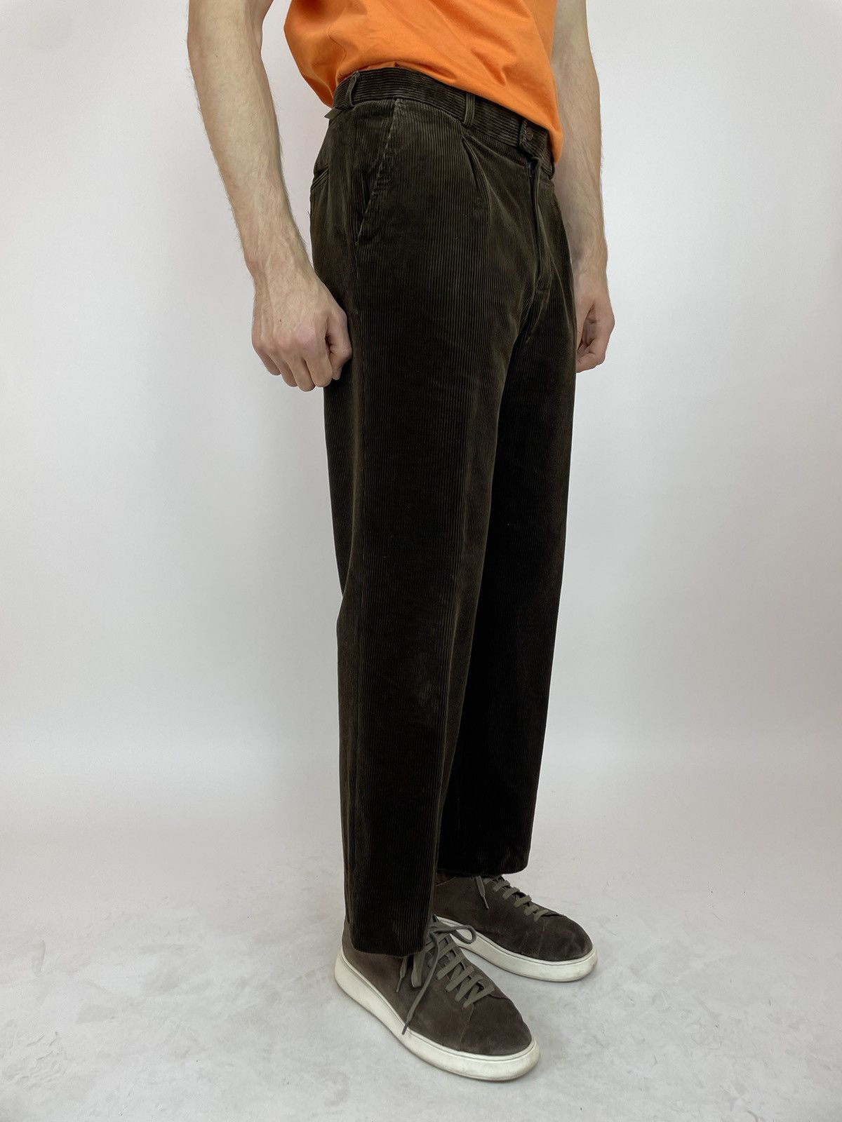 Lacoste LACOSTE VINTAGE VELVET Brown Pleated TROUSERS PANTS size F44 Size US 34 / EU 50 - 4 Thumbnail