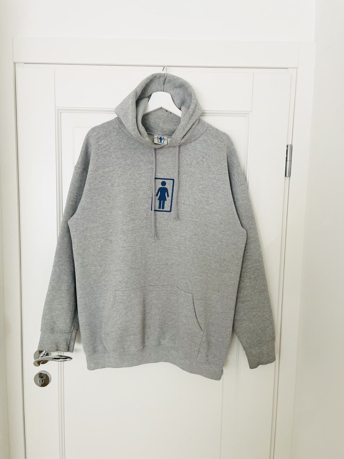 Vintage 90s Girl Skateboards Grey Hoodie Size L
