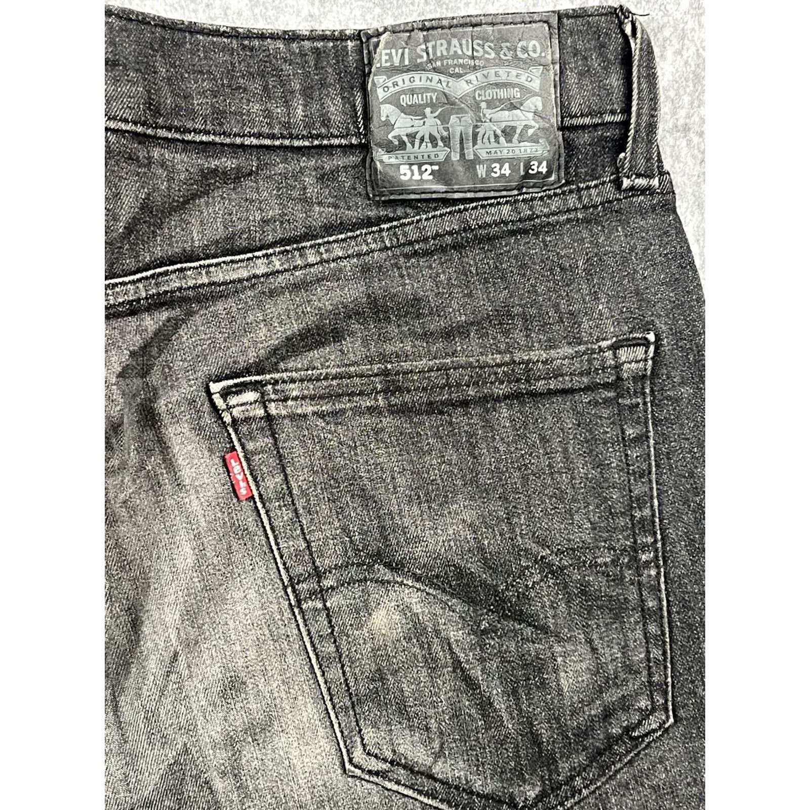 Levi's VINTAGE: No Levi's 512 Jeans Slim Slim Taper 34x34 Black Denim 5-Pocket Mens Adults 90s USA Size US 34 / EU 50 - 7 Thumbnail