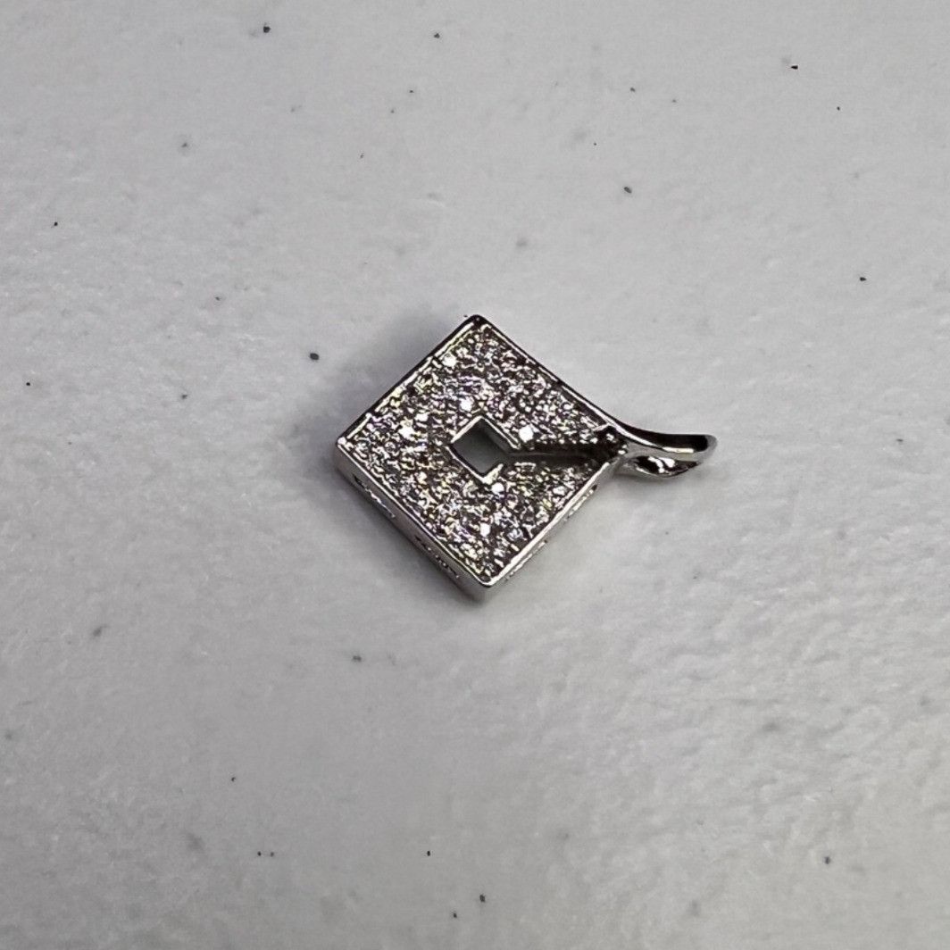 Other Square Shaped Silver Tone Cubic Zirconia Pendant Size ONE SIZE - 7 Thumbnail