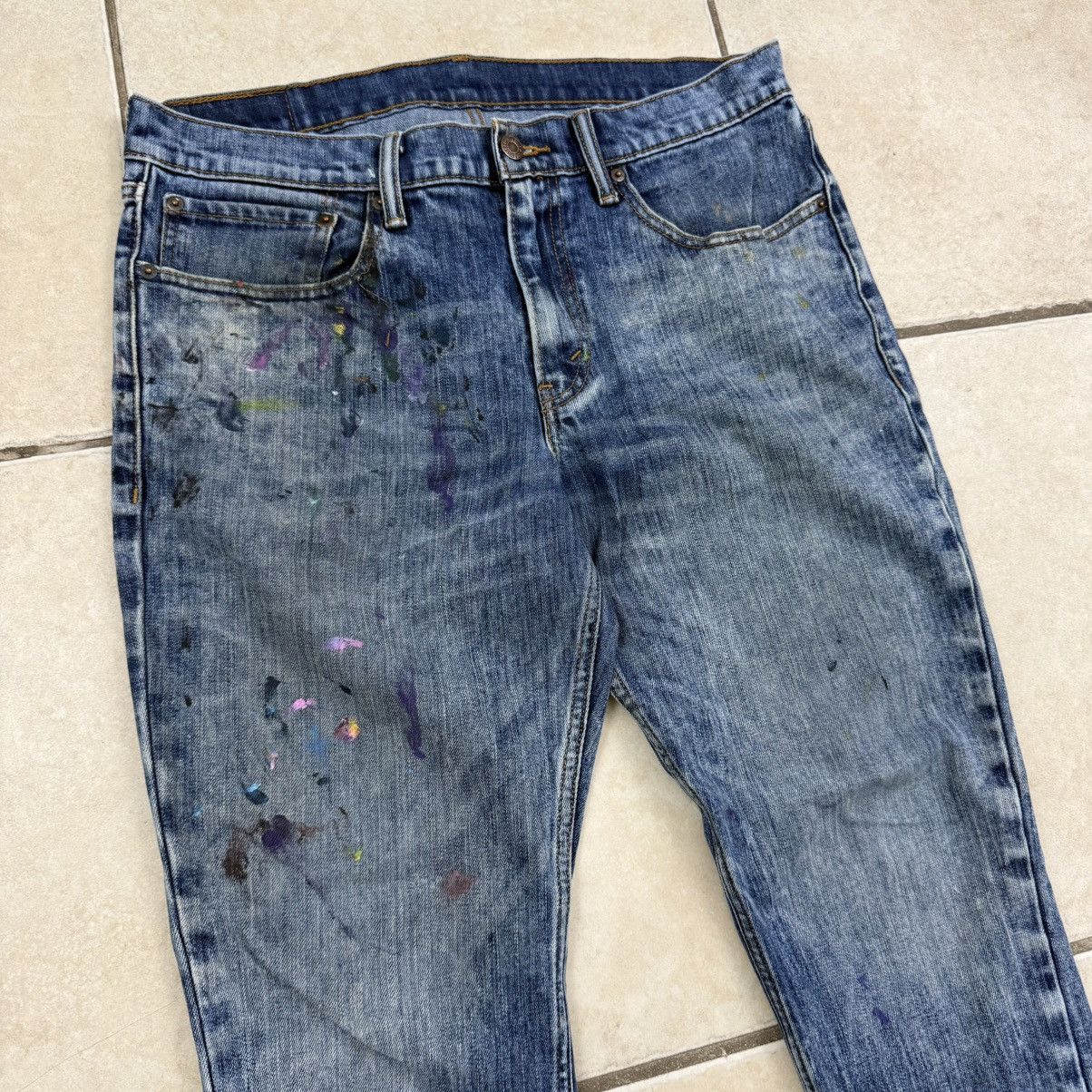 Levi's Levi’s Painted Denim Jeans Blue Size 34 X 30 Size US 34 / EU 50 - 2 Thumbnail