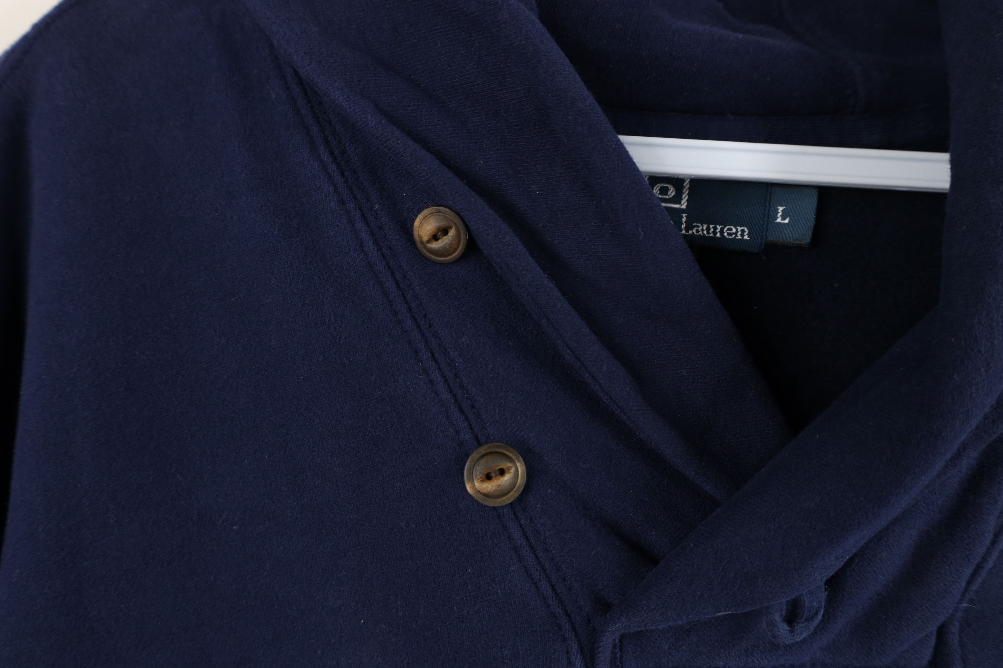 Polo Ralph Lauren Vintage 90s Ralph Lauren Distressed Sweatshirt Navy Blue Size US L / EU 52-54 / 3 - 6 Thumbnail