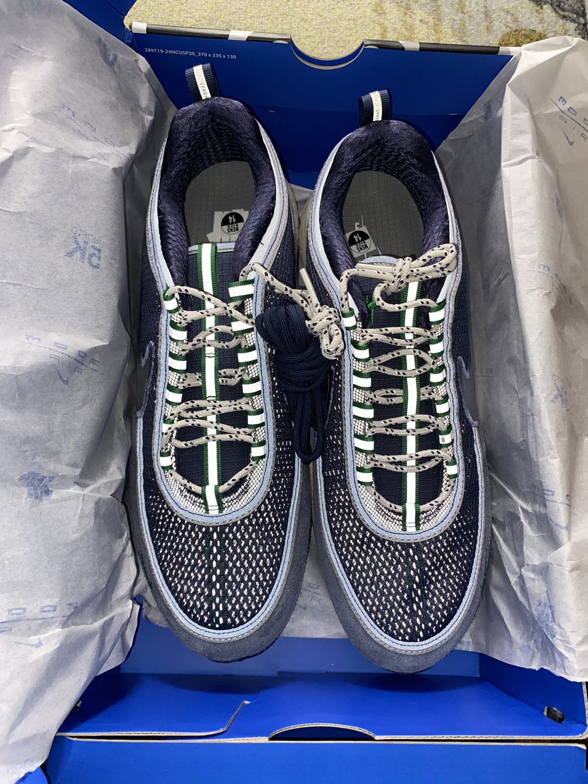 Nike × Undefeated Nike Air Zoom Spiridon Undefeated Thunder Blue Size US 14 / EU 47 - 4 Thumbnail
