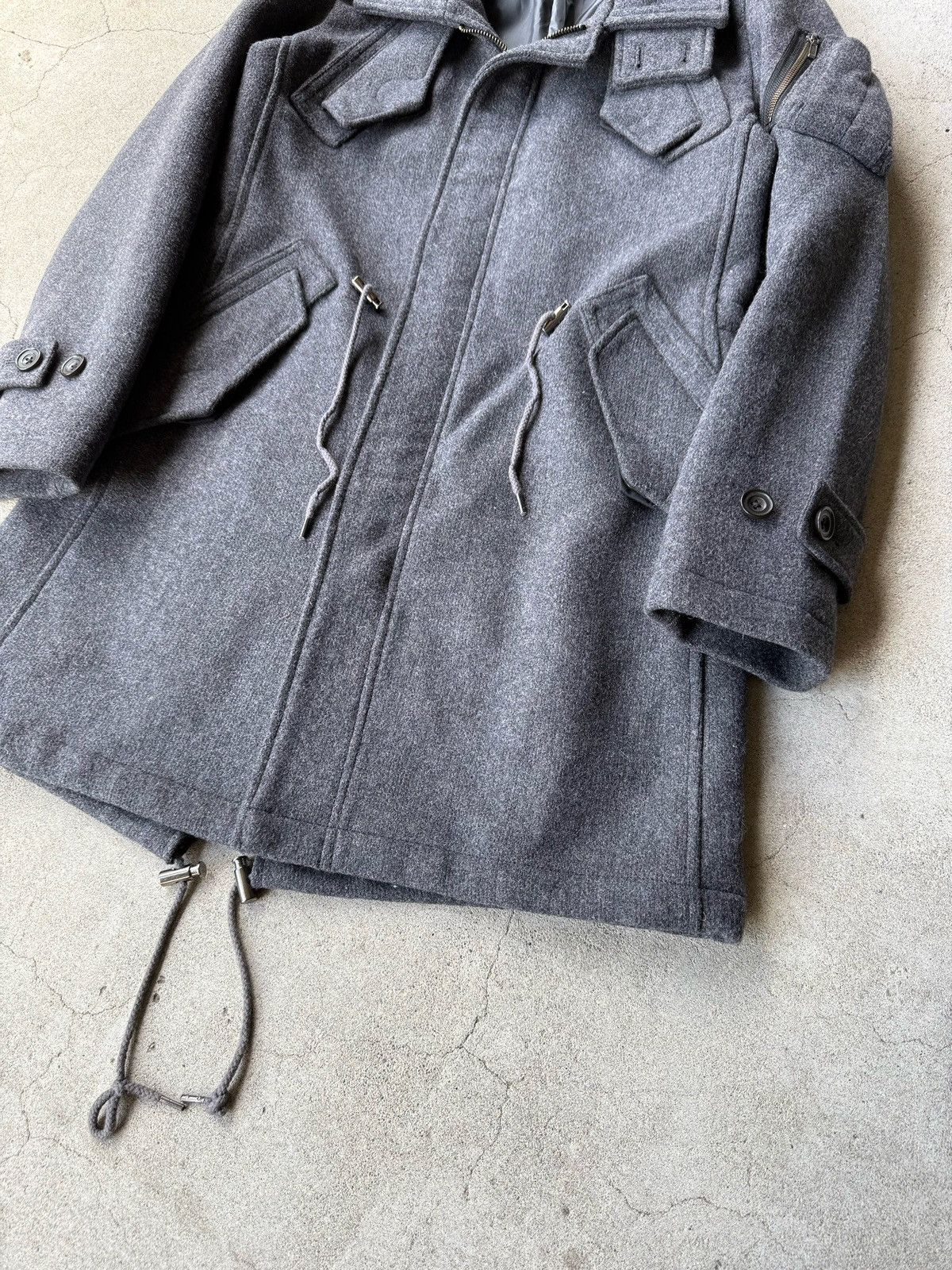 Tornado Mart Rare Japanese Label Y2K Tornado Mart Archive Gray Wool Coat Size US S / EU 44-46 / 1 - 5 Thumbnail