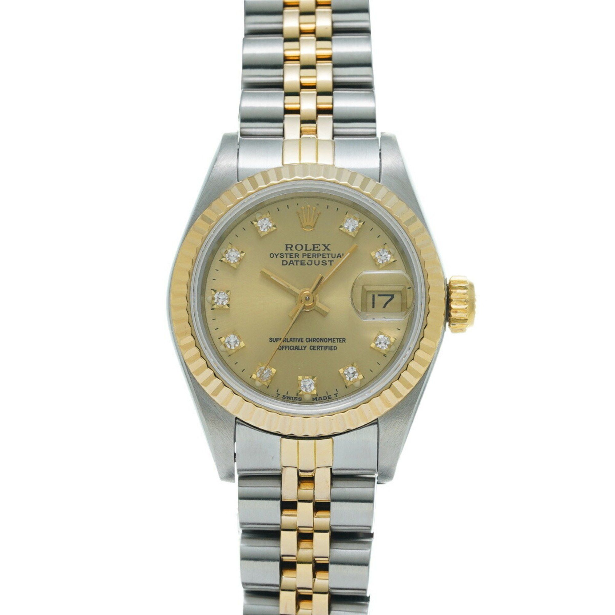Rolex Datejust 10P Diamond 69173G R Series (Manufactured Around 1988) Champagne/diamond Ladies Watch Automatic, Women's