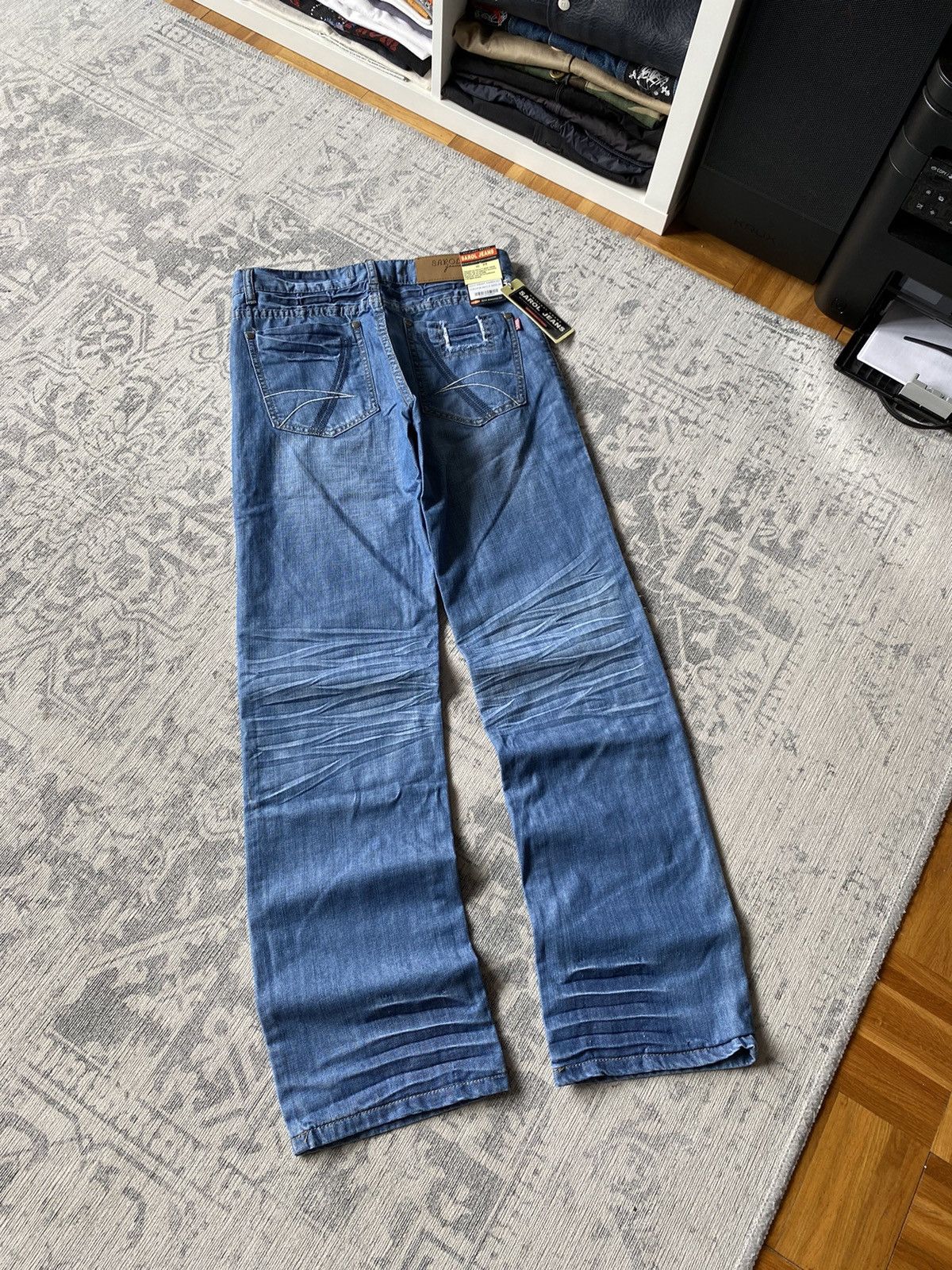Japanese Brand × Vintage Vintage Baggy Flared Jeans Faded Wide Japanese Dragon Hype Size US 30 / EU 46 - 6 Thumbnail