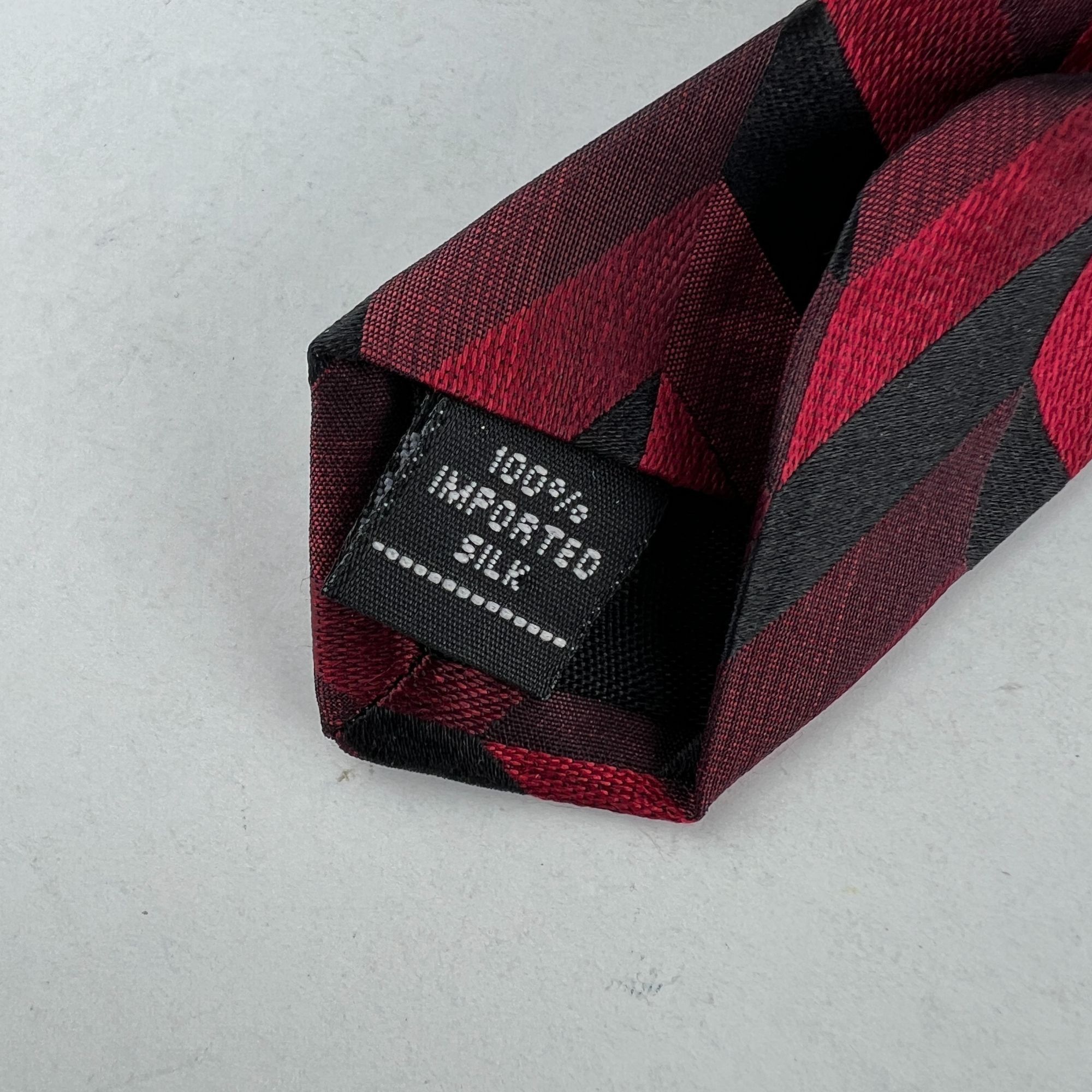 Arrow Arrow Red Geometric Necktie Tie 100% Imported Silk Size ONE SIZE - 5 Thumbnail