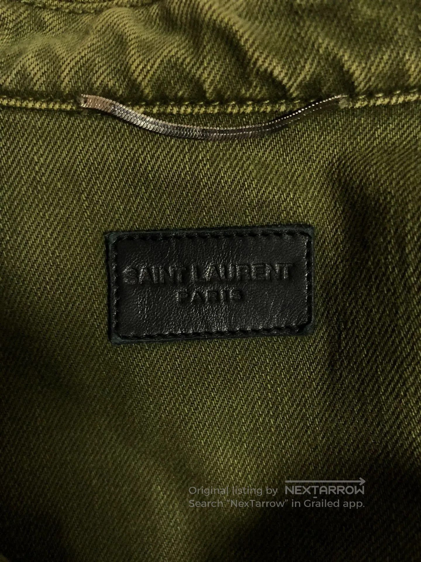 Saint Laurent Paris saint laurent green denim jacket with logo. Size US M / EU 48-50 / 2 - 5 Thumbnail