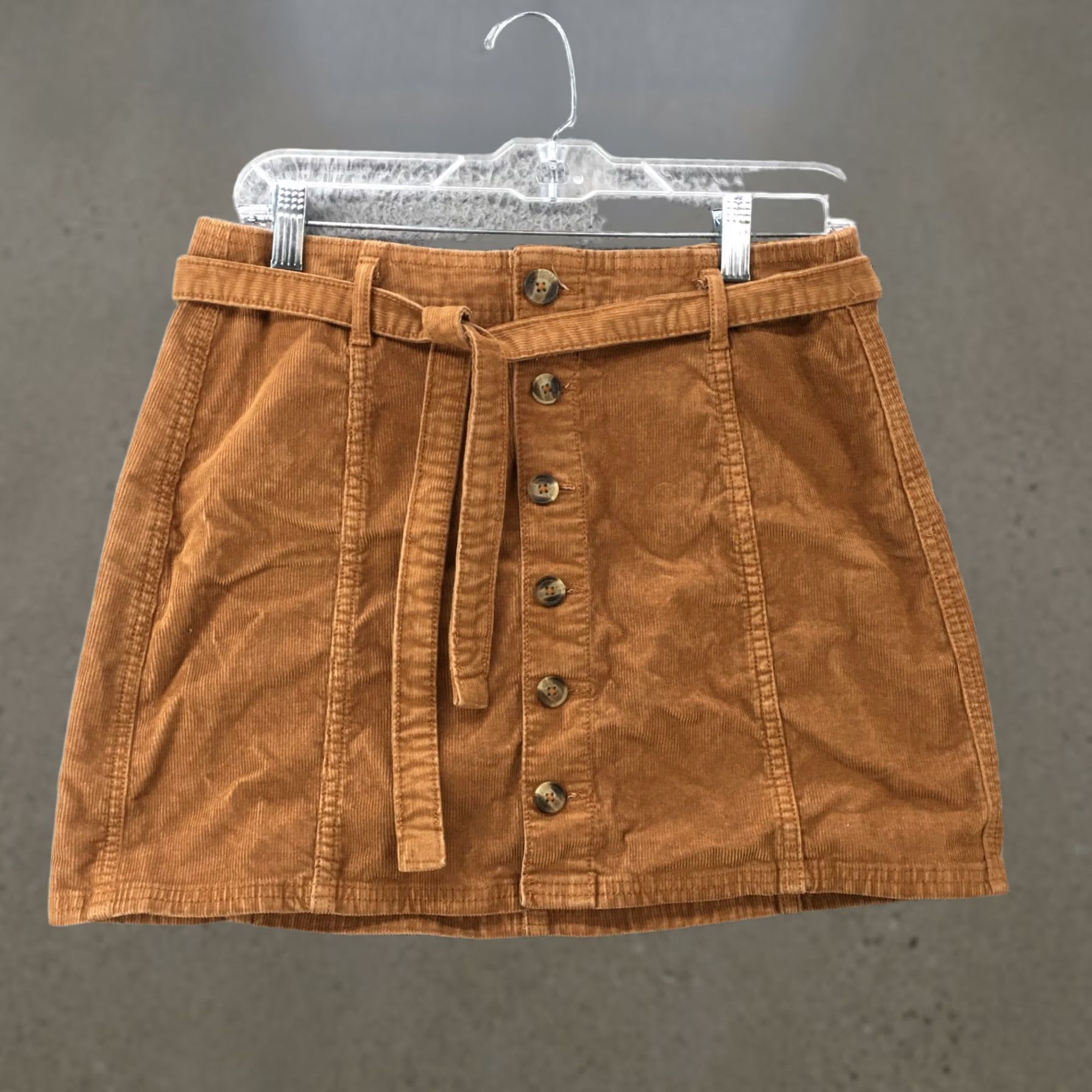 American Eagle Outfitters American Eagle Outfitters A-Line Belted Skirt Womens 6 Brown High Rise Corduroy Cotton Blend Short Size 6 Womens Brown A-Line Skirt Size 28" / US 6 / IT 42 - 1 Thumbnail