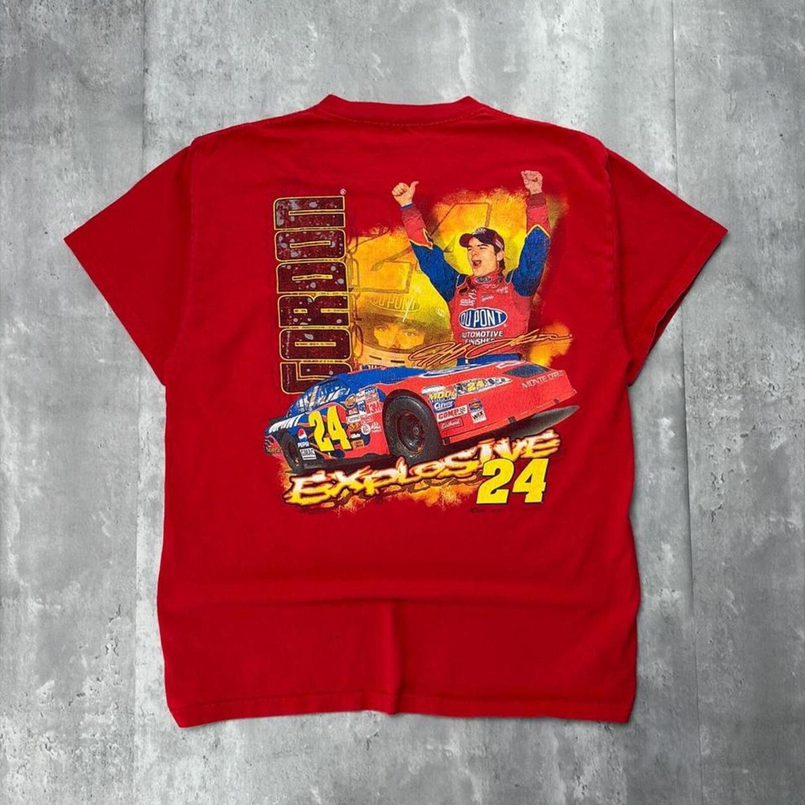 NASCAR Vintage Red Jeff Gordon 24 DuPont NASCAR Racing T Shirt Size US L / EU 52-54 / 3 - 2 Thumbnail