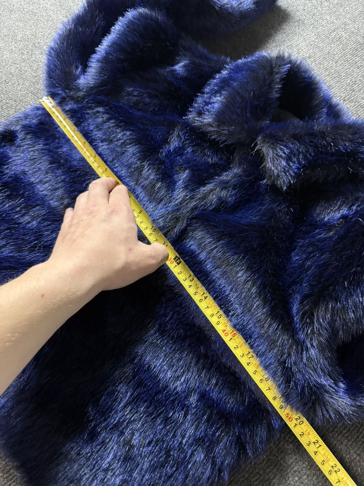 If Six Was Nine 00s Blue Faux Fur Jacket Cropped Hysteric Glamour Style Vibe Size M / US 6-8 / IT 42-44 - 13 Thumbnail
