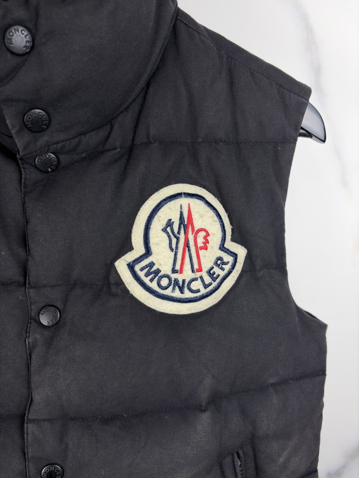 Junya Watanabe × Moncler AW07 Junya Watanabe Moncler Patch Waxed Down Puffer Vest Size US S / EU 44-46 / 1 - 2 Thumbnail