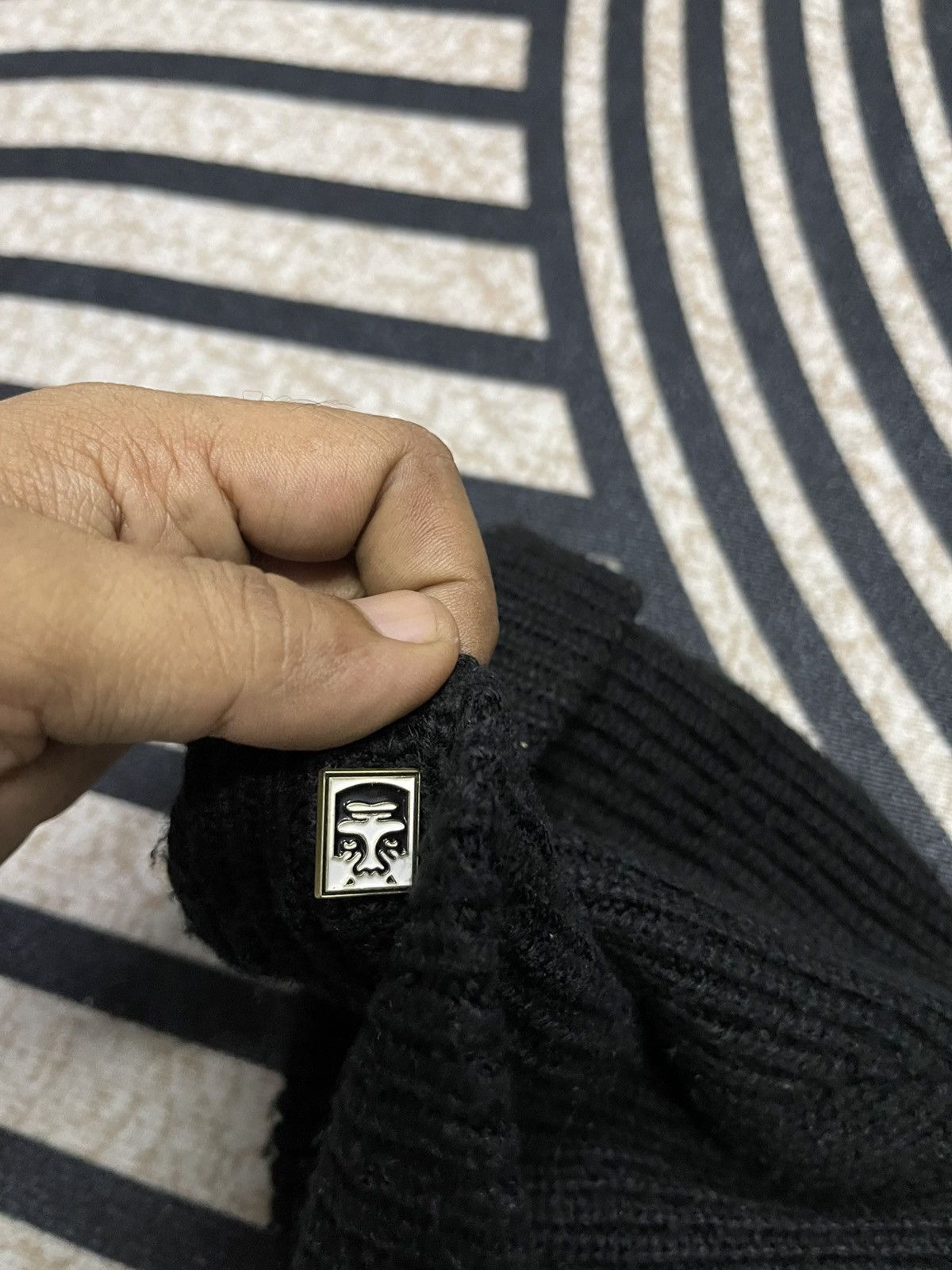 Obey × Shepard Fairey 2000s OBEY STUDDED LOGO BEANIE HAT Size ONE SIZE - 6 Thumbnail