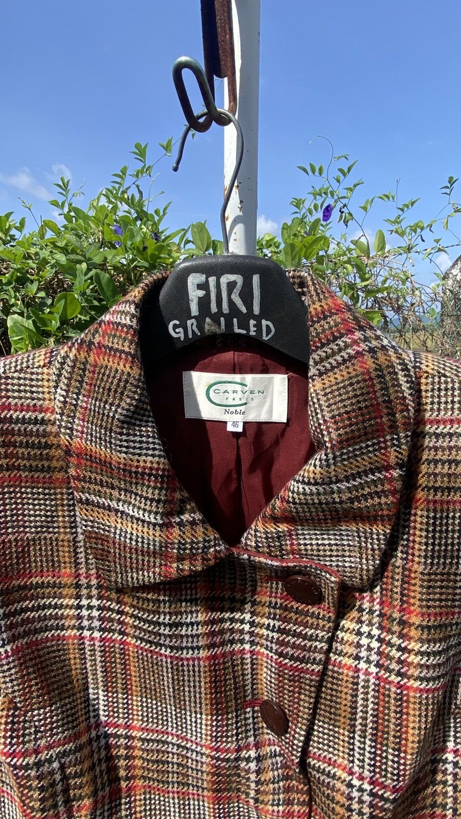 Carven × Vintage Carven Paris Wool Plaid Jacket Size L / US 10 / IT 46 - 8 Thumbnail