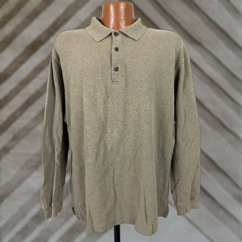 Vintage VINTAGE Natural Issue Polo Shirt Men XL Oversized Heavyweight Beige 90s Hipster Preppy Sports 90s Mens XL Beige Polo Shirt Size US XL / EU 56 / 4 - 1 Thumbnail
