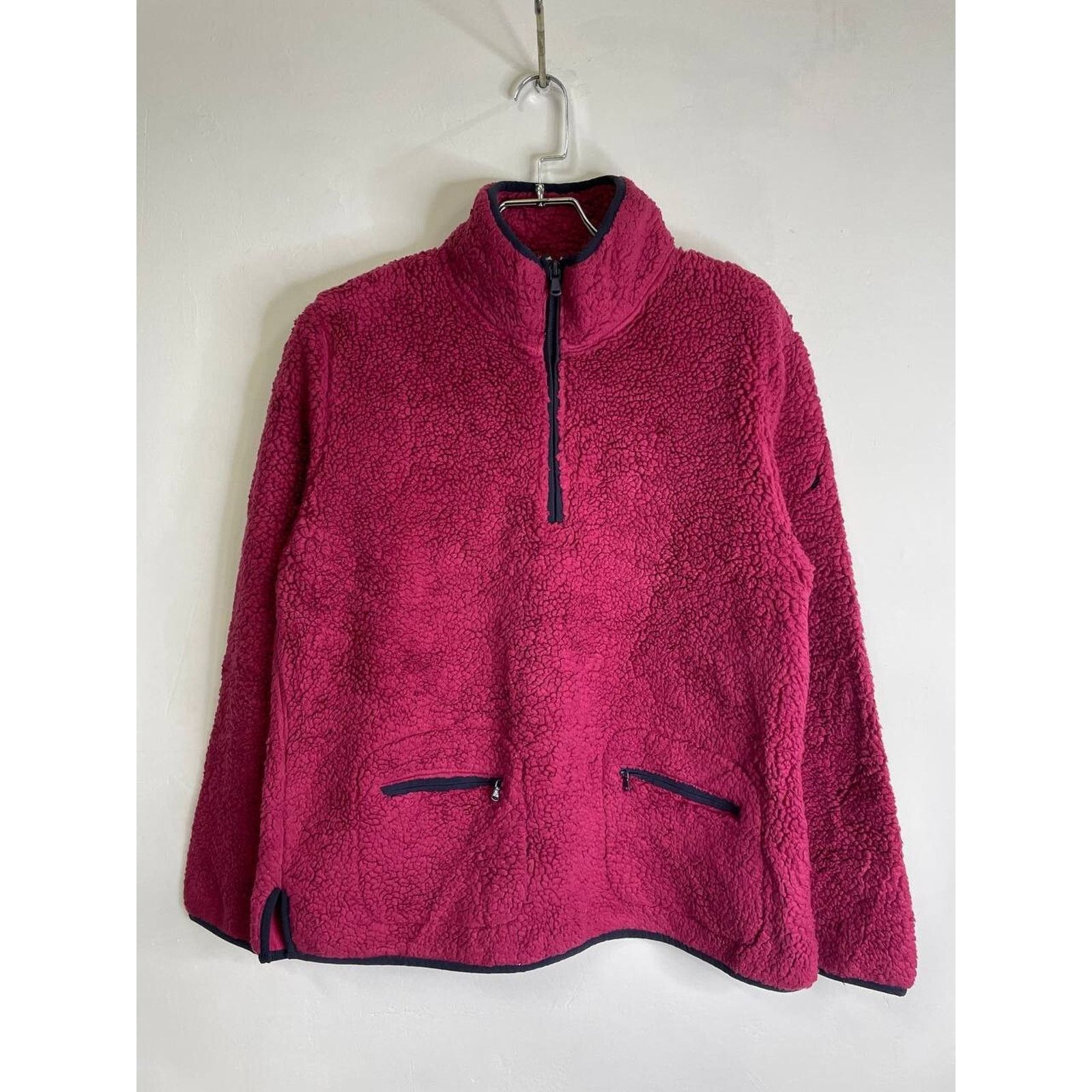 Nautica Vintage Nautica Burgundy Sherpa Fleece Pullover Size L Size US L / EU 52-54 / 3 - 1 Thumbnail