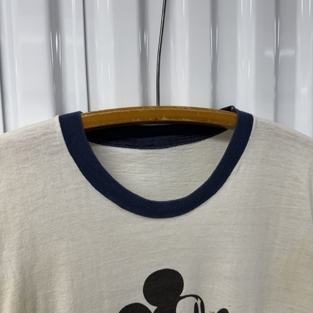 Mickey Mouse × Vintage RARE Vintage 70s 80s Mickey Mouse Disneyland Ringer Tee Size US L / EU 52-54 / 3 - 5 Thumbnail