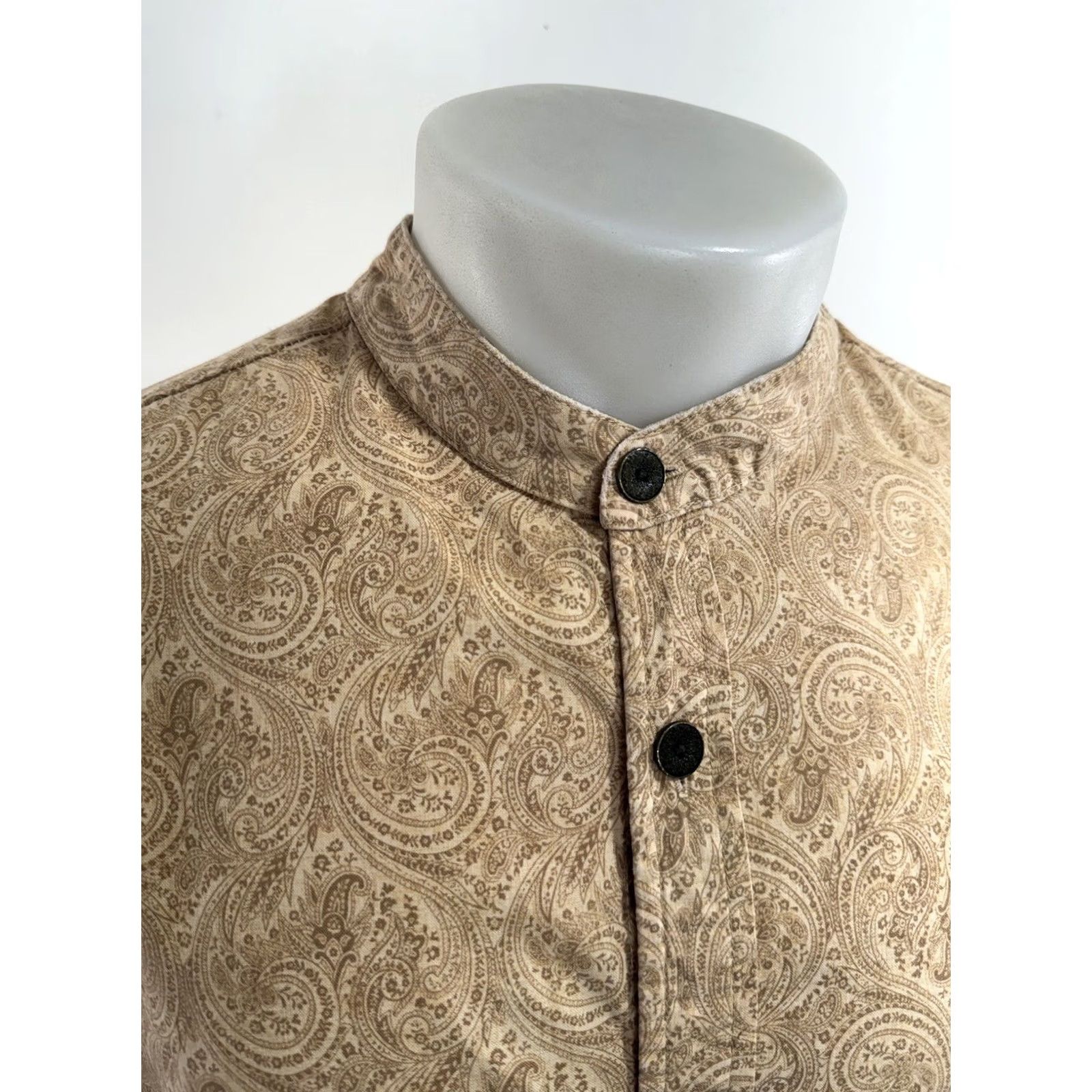 Vintage WAHMAKER Paisley Western Mens XXL Shirt Button-Up Long Sleeve Beige / Brown 2XL T1 Size US XXL / EU 58 / 5 - 2 Thumbnail