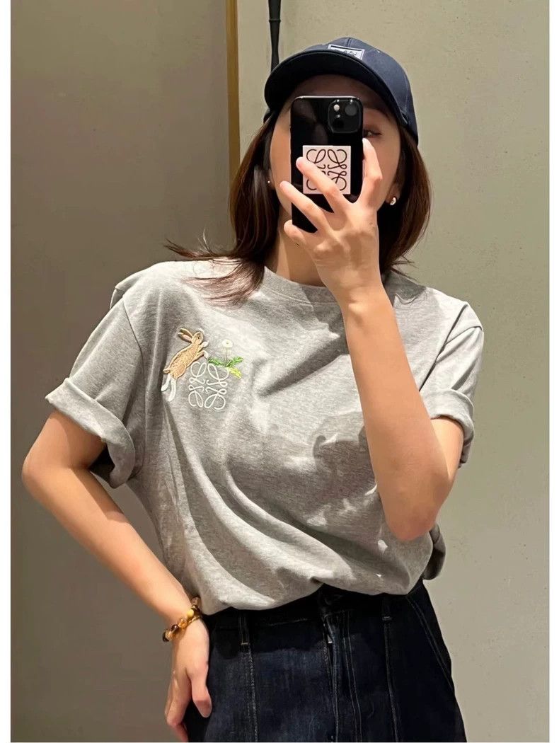 Loewe LOEWE Cute rabbit embroidered loose short sleeve T-shirt Size XS / US 0-2 / IT 36-38 - 6 Thumbnail