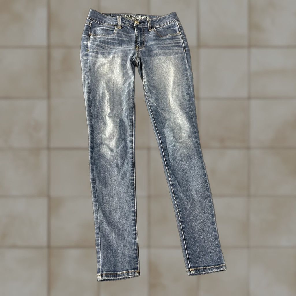 American Eagle Outfitters American Eagle Outfitters Jeans Womens 2 Blue Jegging Super Stretch Skinny Denim Jeans Size 26" / US 2 / IT 38 - 1 Thumbnail