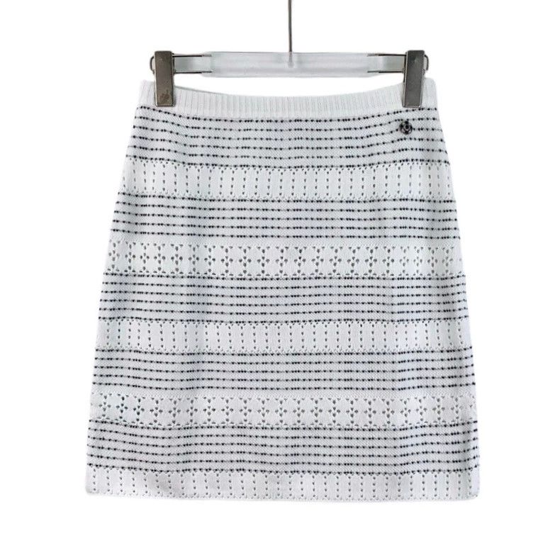 Chanel Chanel Color-blocked hollow striped cotton casual knitted Size 24" / US 00 / IT 34 - 1 Thumbnail