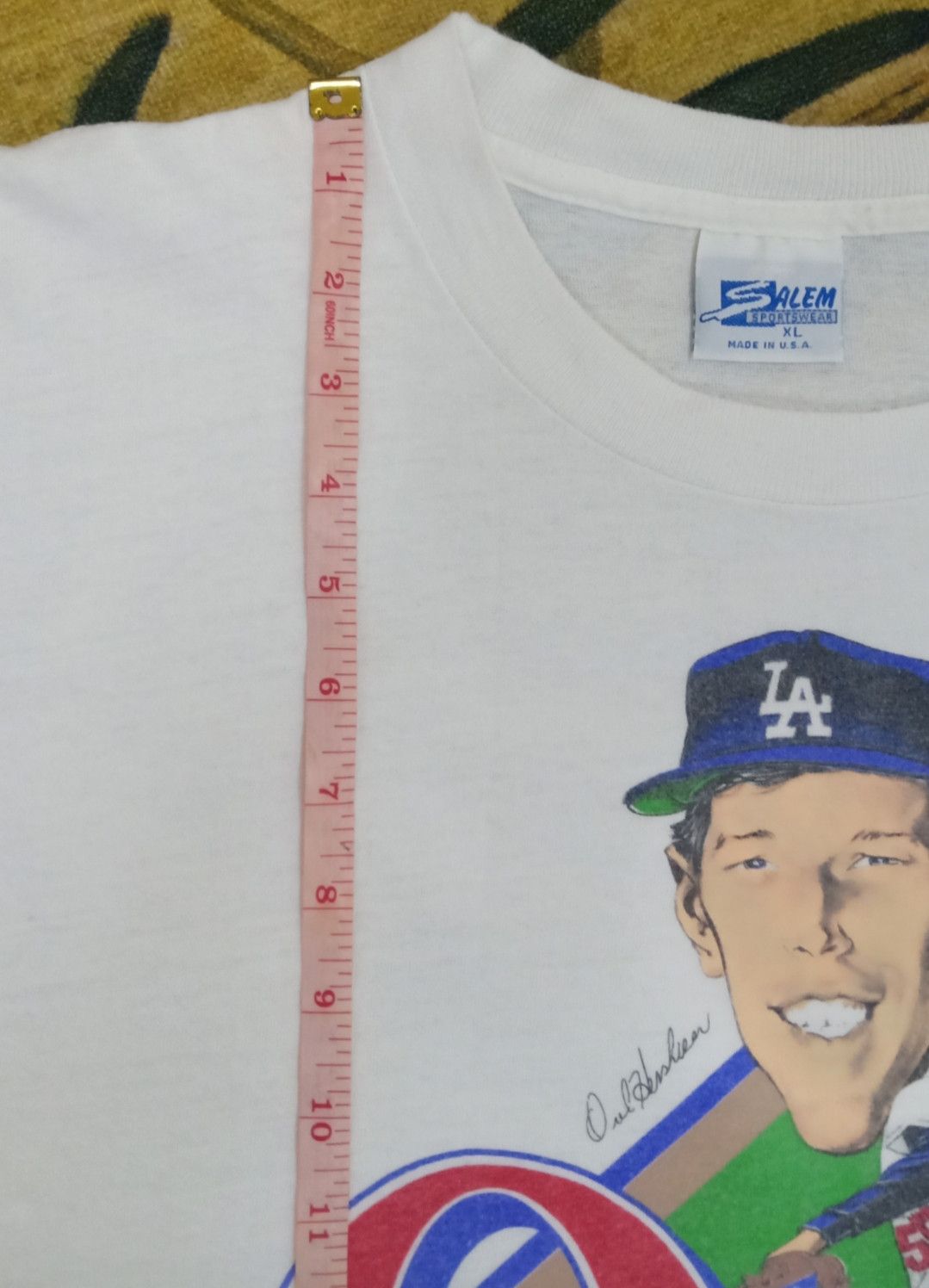 MLB Vintage 80s Orel Hershiser MLB LA Dodgers T-shirt Size US XL / EU 56 / 4 - 22 Thumbnail