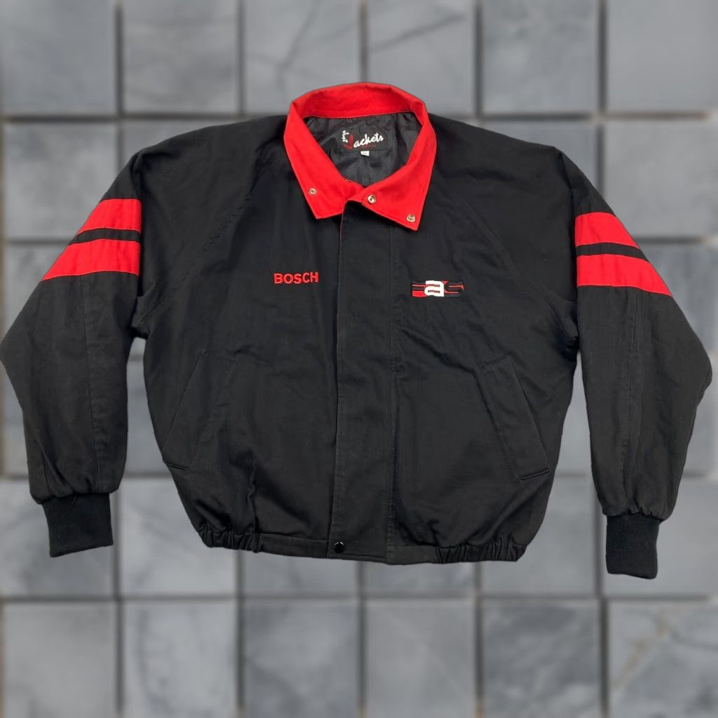 Vintage VINTAGE Just Jackets Bomber Jacket Men XL Black Full Zip Snap Lined Nylon Polyester 80s USA Made Size US XL / EU 56 / 4 - 1 Thumbnail