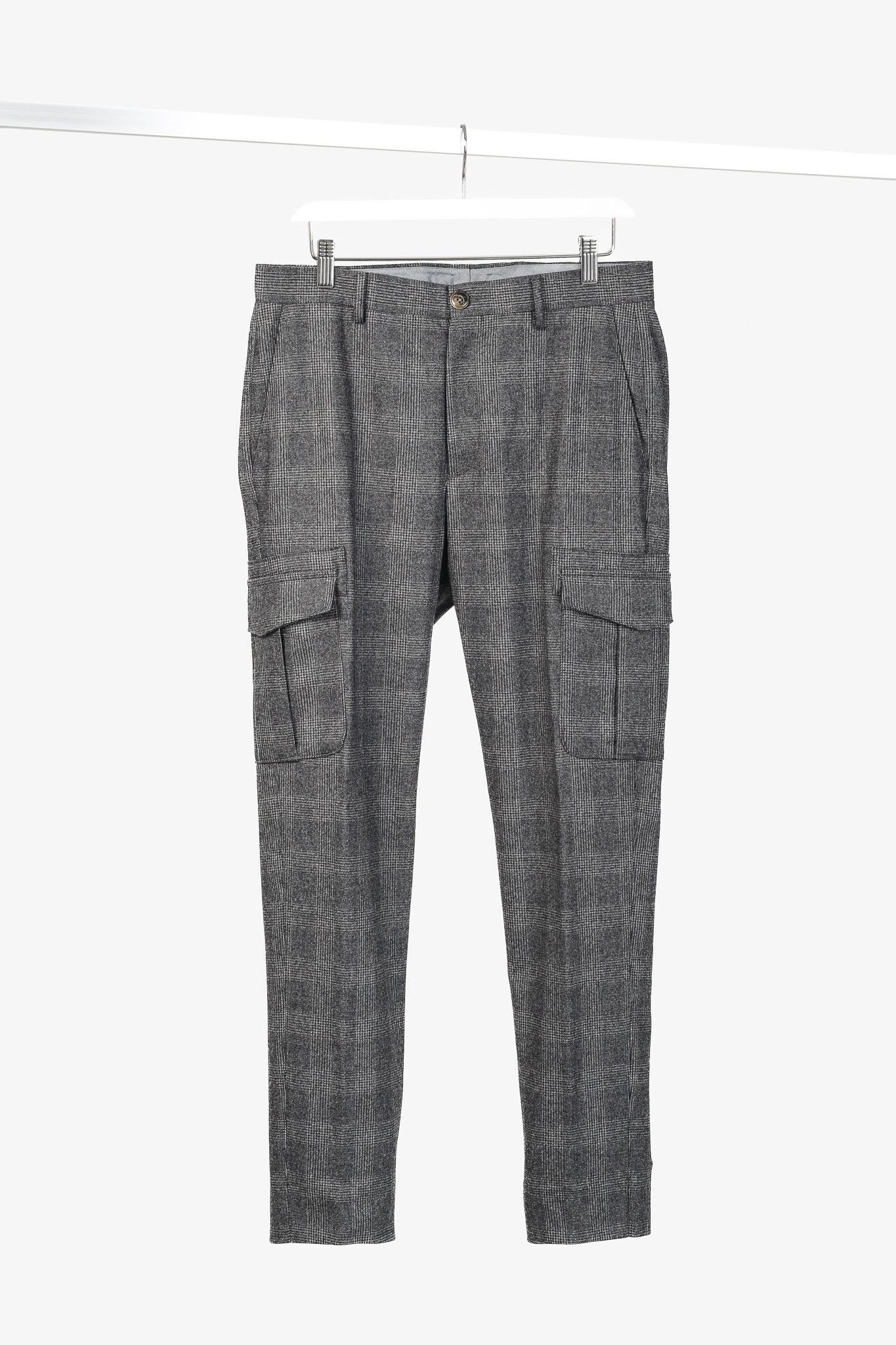 Eleventy Eleventy Wool-Cashmere Houndstooth Check Flannel Cargo Pant Size US 31 - 1 Thumbnail
