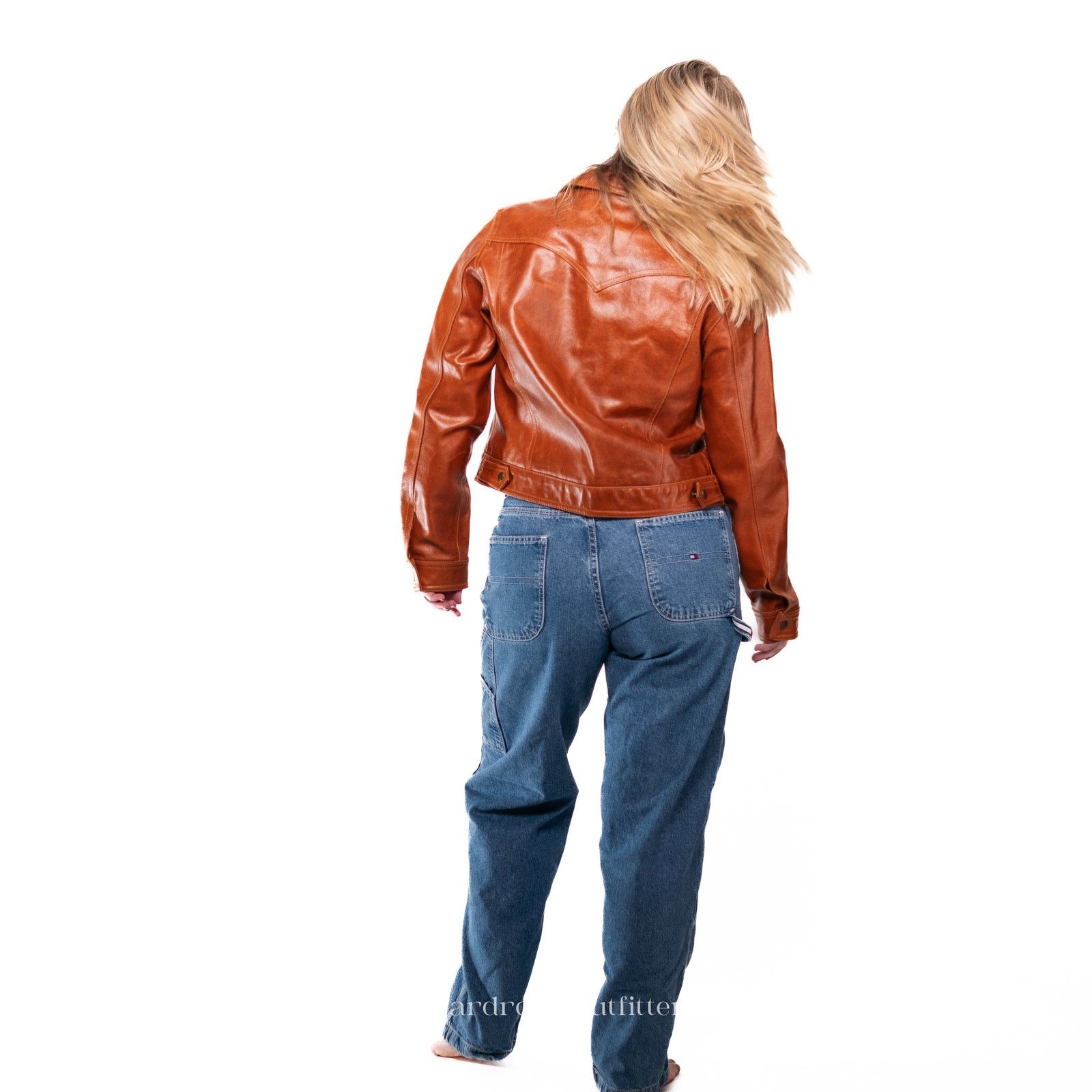 Vintage Vintage 90s Cognac Tan Leather Cropped Jacket Size S / US 4 / IT 40 - 9 Thumbnail