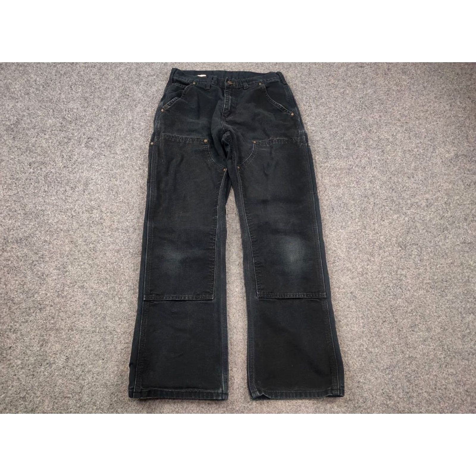 Carhartt VINTAGE Carhartt double knee Pants Carpenter 90's Carhartt double knee Black Canvas USA Mens Regular 30" Waist 28" Inseam 365 Size US 30 / EU 46 - 6 Thumbnail