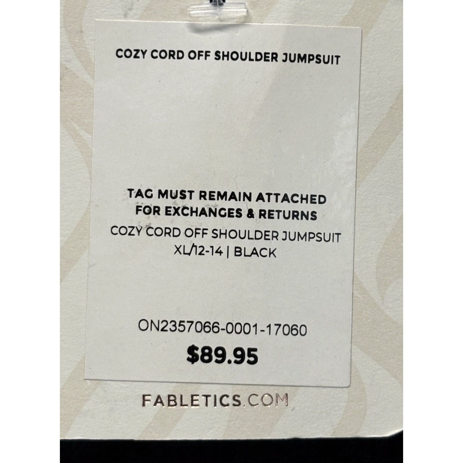Fabletics Fabletics Jumpsuit Womens Large Black Cozy Cord Zip Elastic Waist Loungewear Size 40" / US 18 - 7 Thumbnail