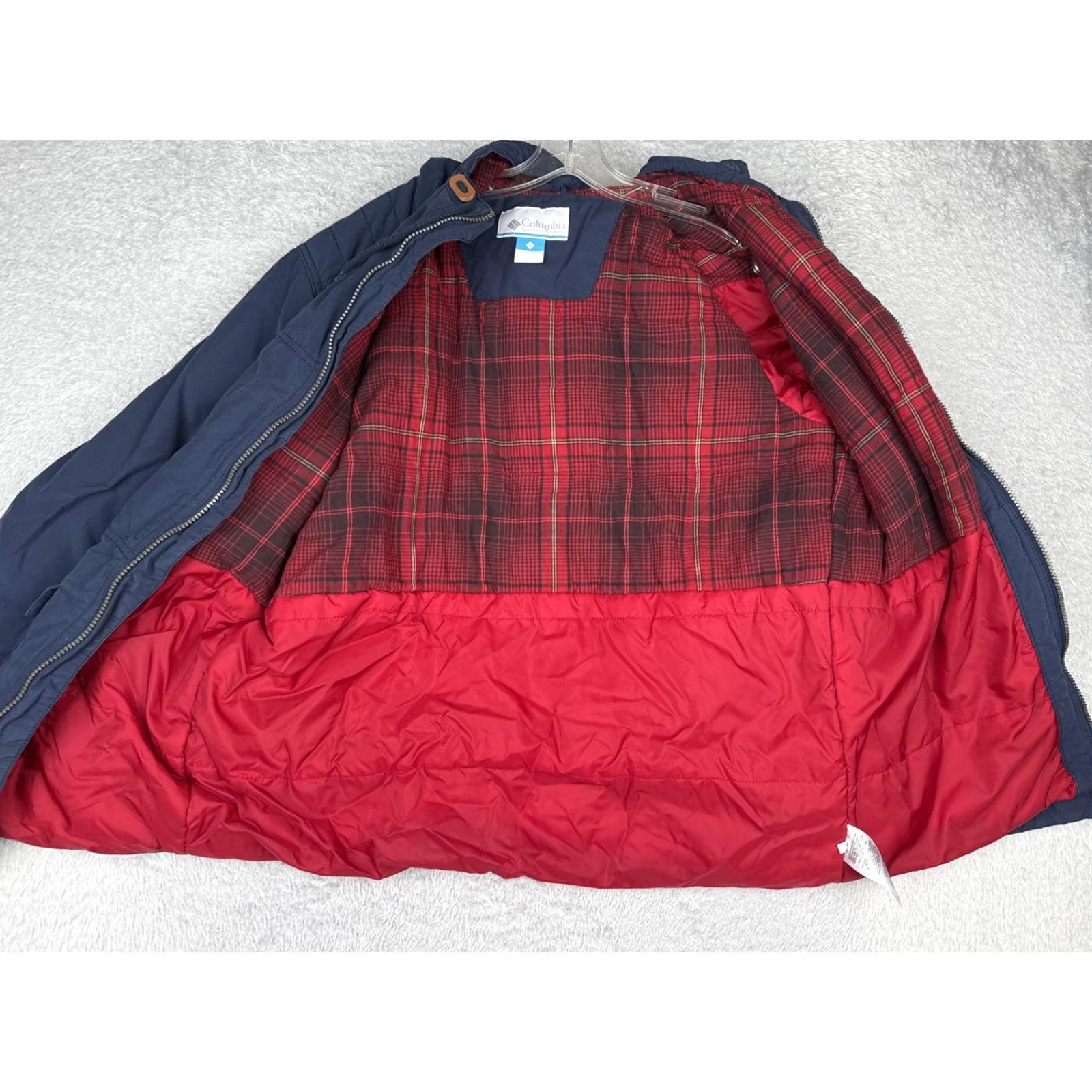 Vintage Columbia Jacket Mens Large Blue Hooded Insulated Cotton Parka Full Zip Pockets Size US L / EU 52-54 / 3 - 2 Thumbnail