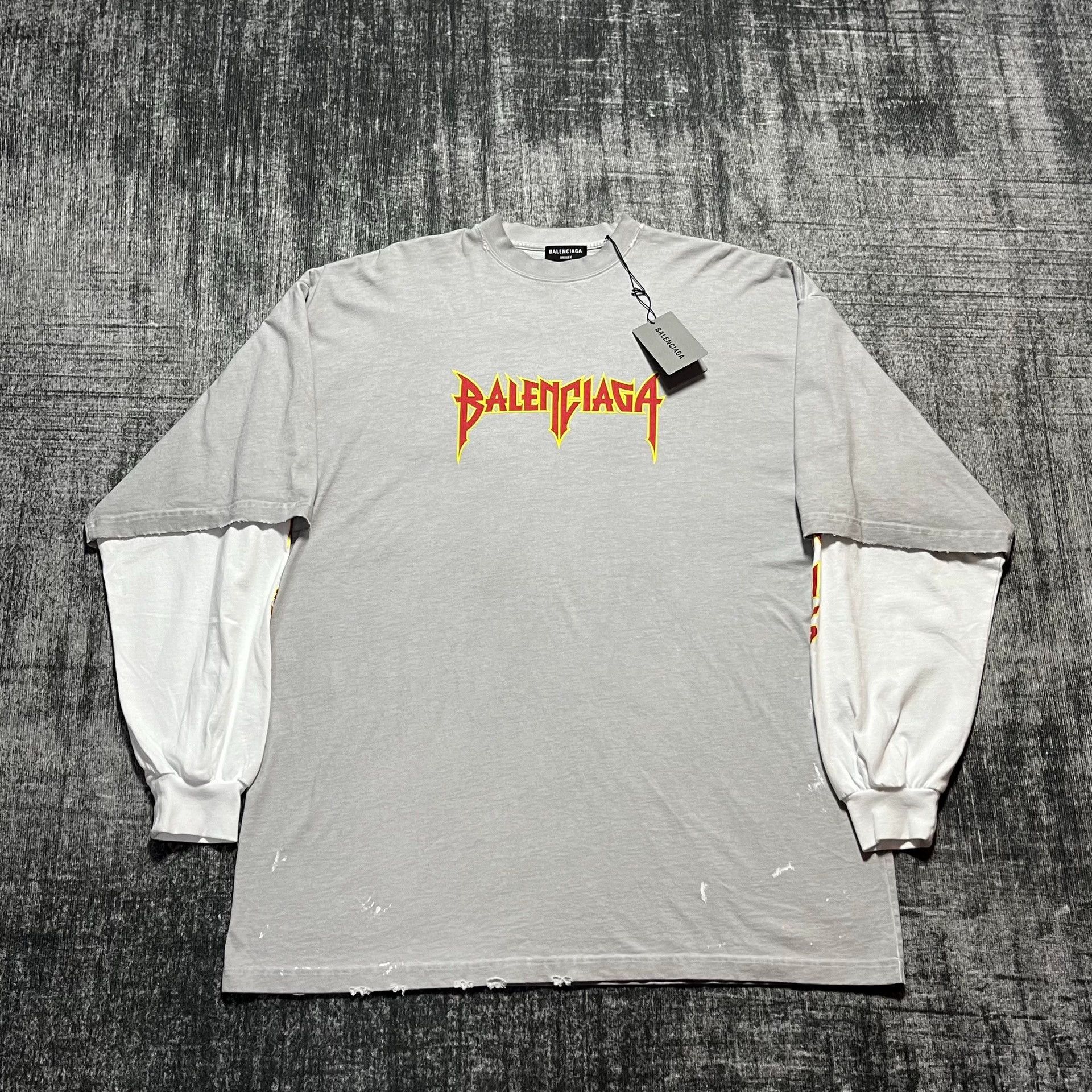 Balenciaga Balenciaga Flame Fake Two piece Long Sleeve T Size US XXL / EU 58 / 5 - 1 Thumbnail