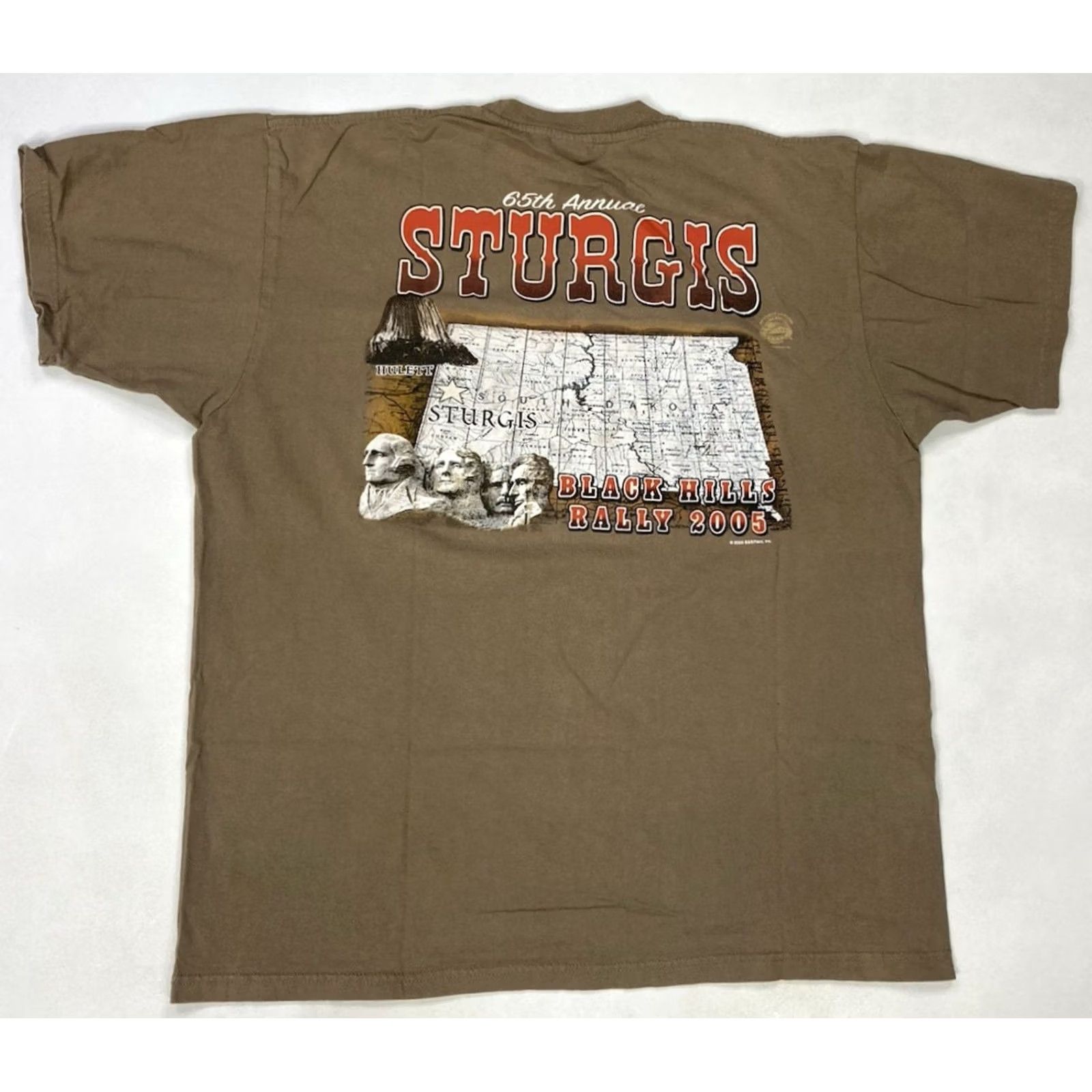 Vintage VINTAGE Sturgis Black Hills Rally 2005 Graphic T-shirt Men Large Motorcycle Shirt XL Brown Cotton Crew Neck Short Sleeve Logo All Seasons Vintage: Yes Size US XL / EU 56 / 4 - 5 Thumbnail