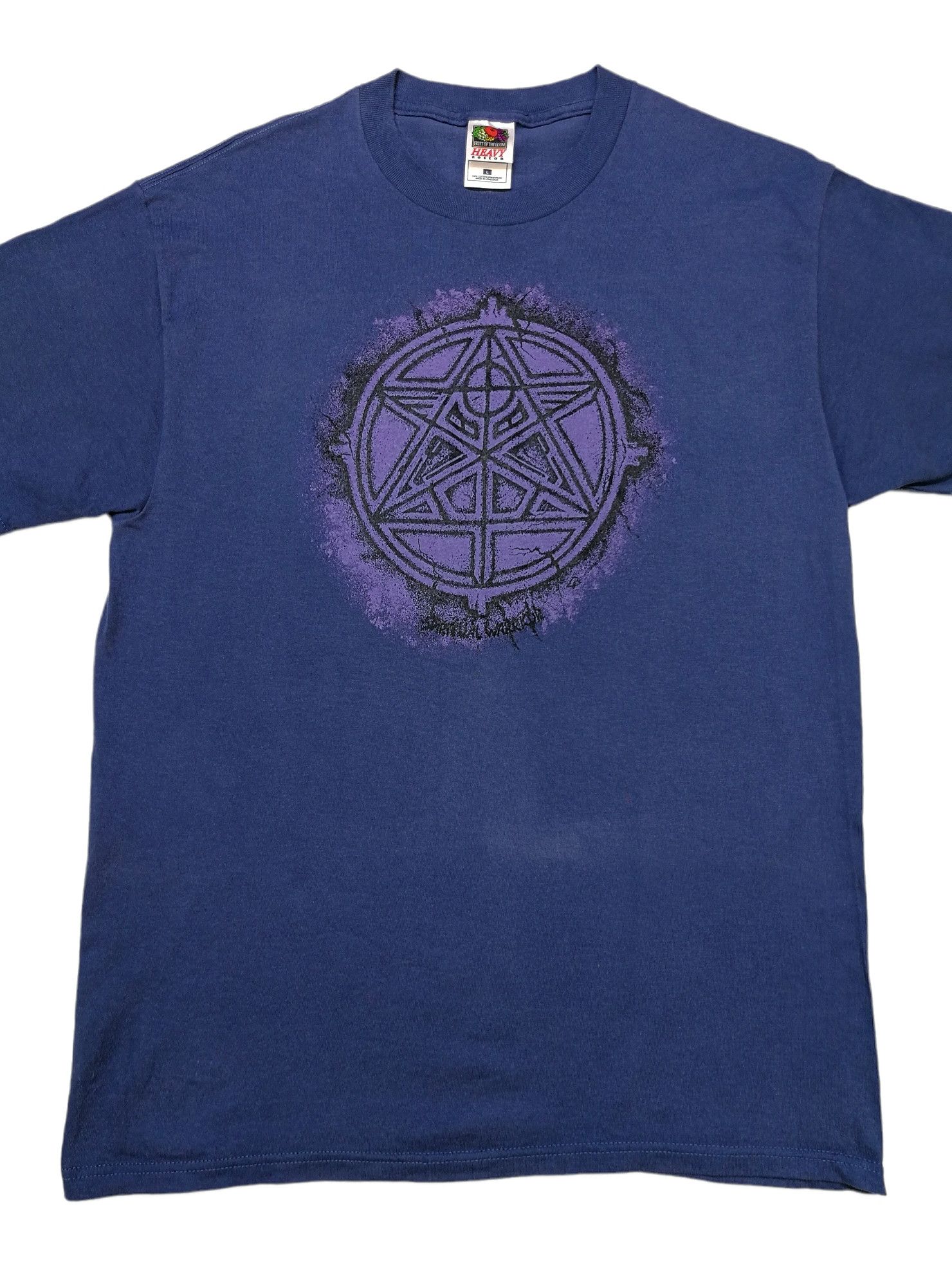 Fruit Of The Loom × Vintage Vintage Spiritual Warrior T-Shirt Pentagram Logo Size US M / EU 48-50 / 2 - 6 Thumbnail