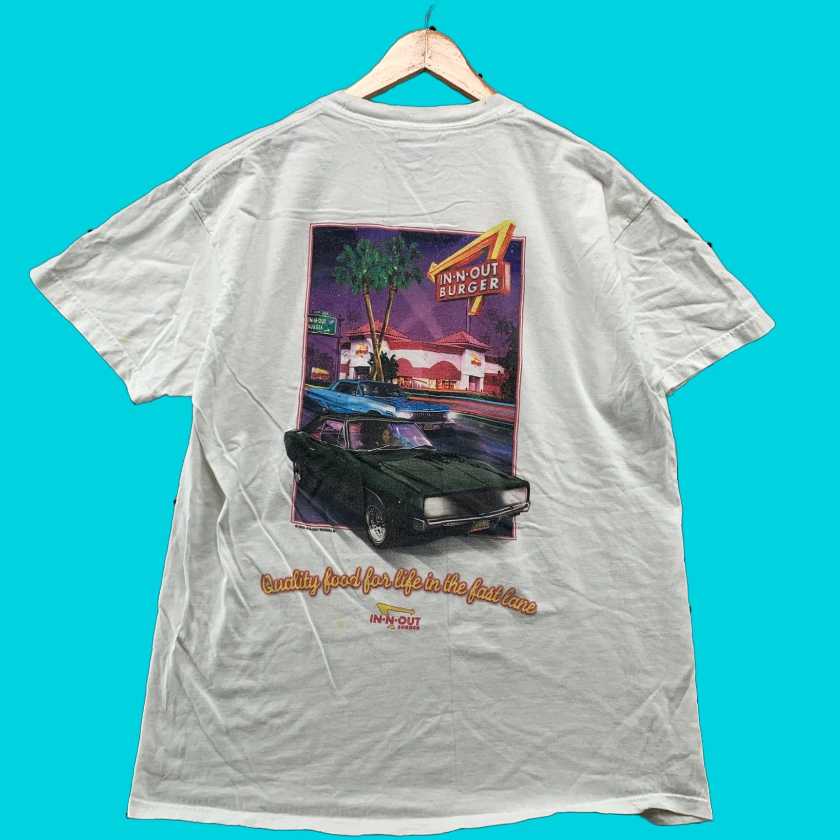Hanes VINTAGE Hanes IN N Out Arizona Shirt Graphic White Classic Car T-Shirt Adult Medium 21X28 Mens Size US M / EU 48-50 / 2 - 1 Thumbnail