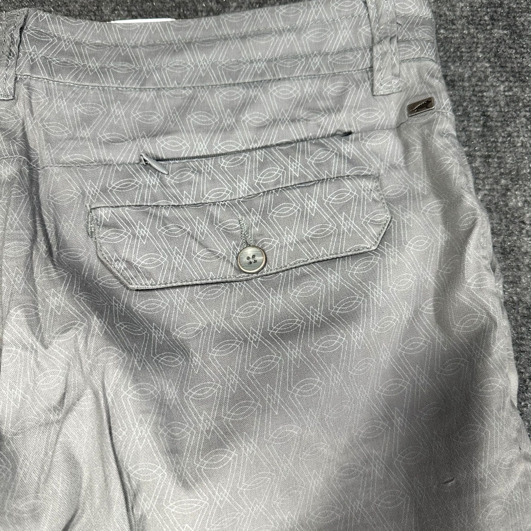 Vintage Horny Toad Pants Womens 10 Gray Print Cotton Stretch Ankle Chino Pockets Geometric Modern Classic Mens Womens Boys Girls Size 32" / US 10 / IT 46 - 8 Thumbnail