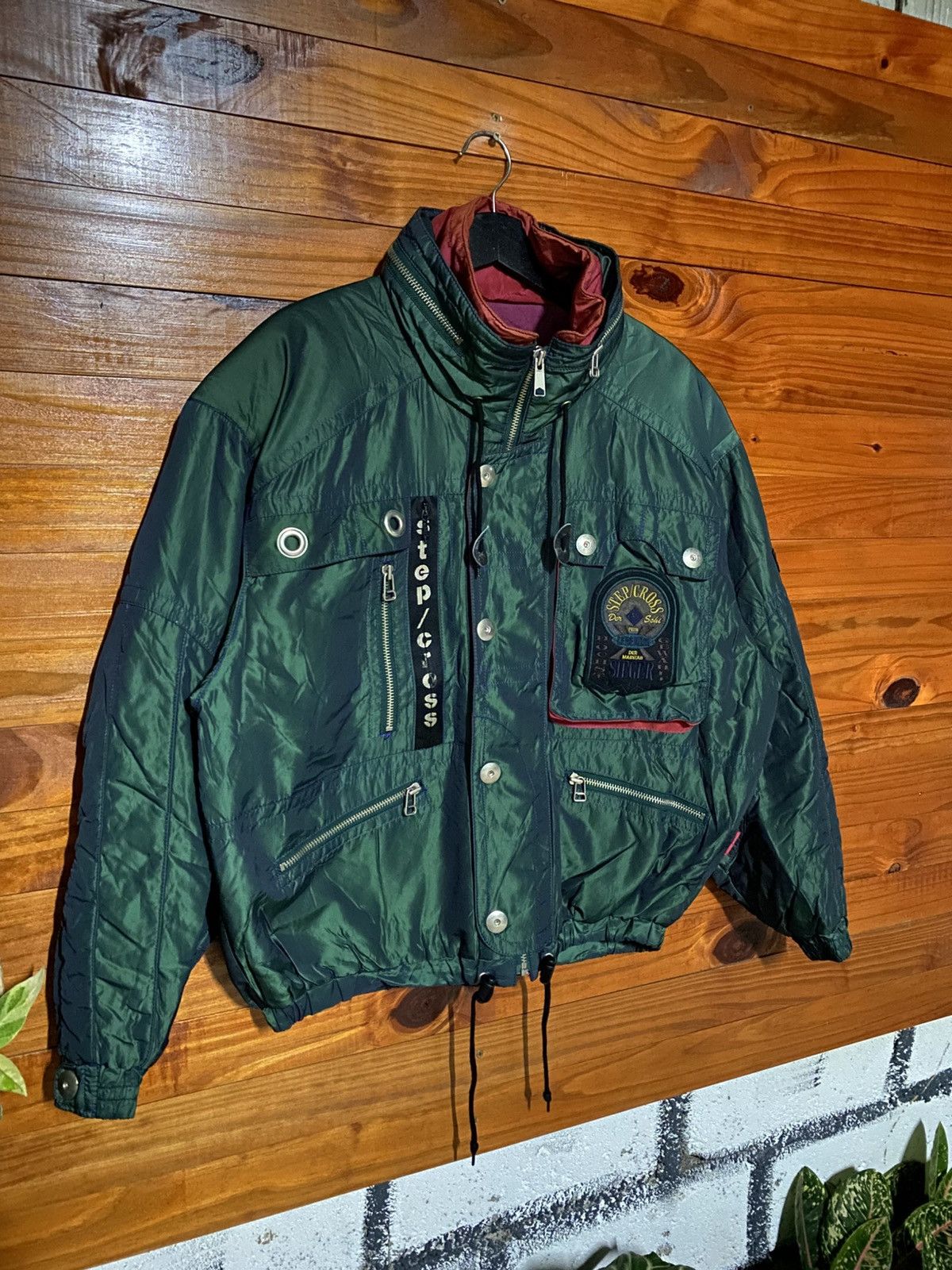 Vintage Vintage STEP/CROSS Quilted Puffer Jacket Green Japanese Size US M / EU 48-50 / 2 - 6 Thumbnail