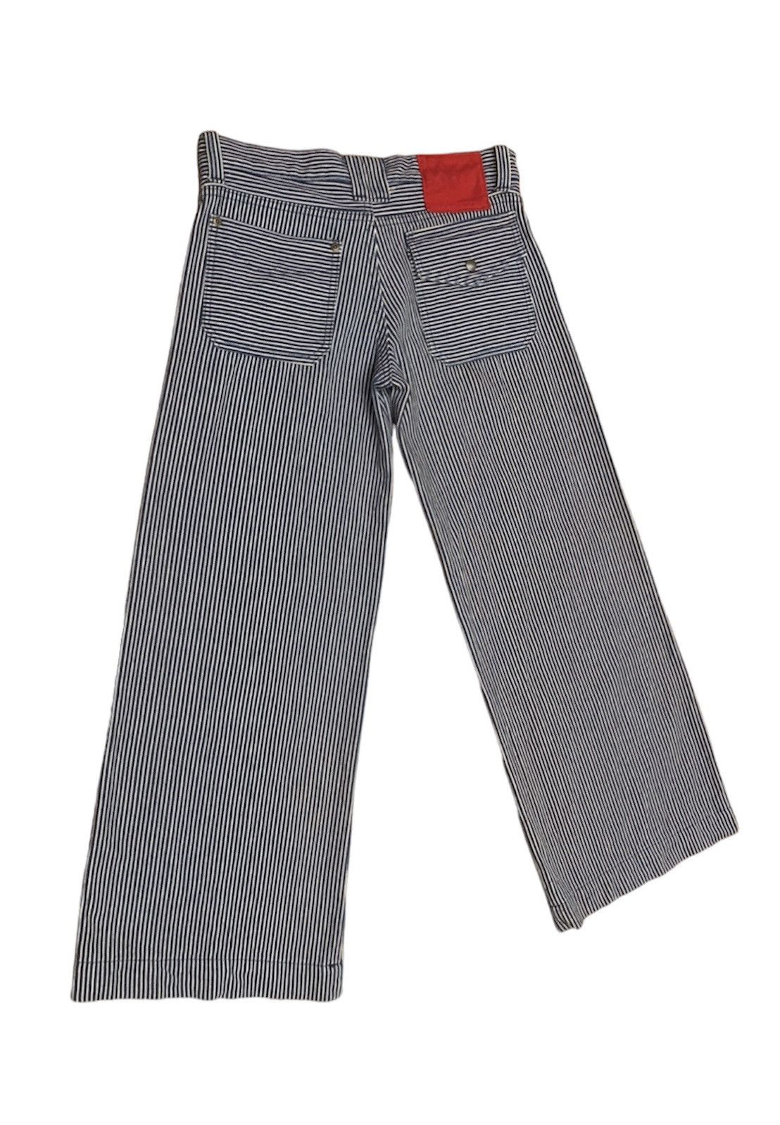 Japanese Brand Rythym Flare Wide Leg Hickory Striped Pants Size US 29 - 4 Thumbnail